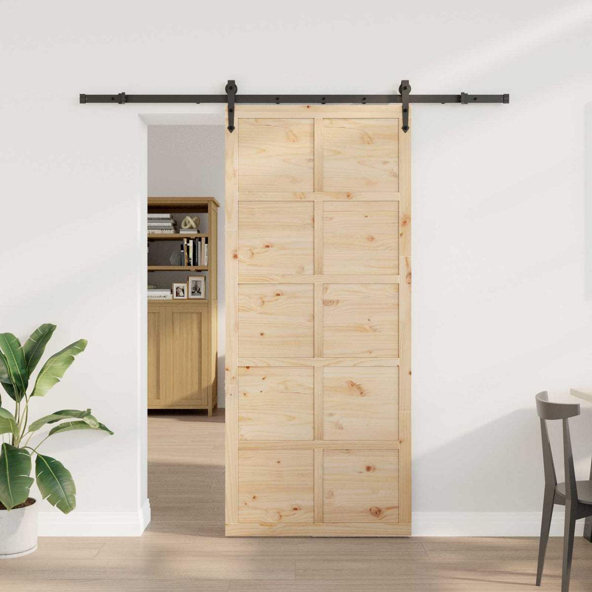 Klizna vrata Prirodna 90 x 208 cm Masivna borovina