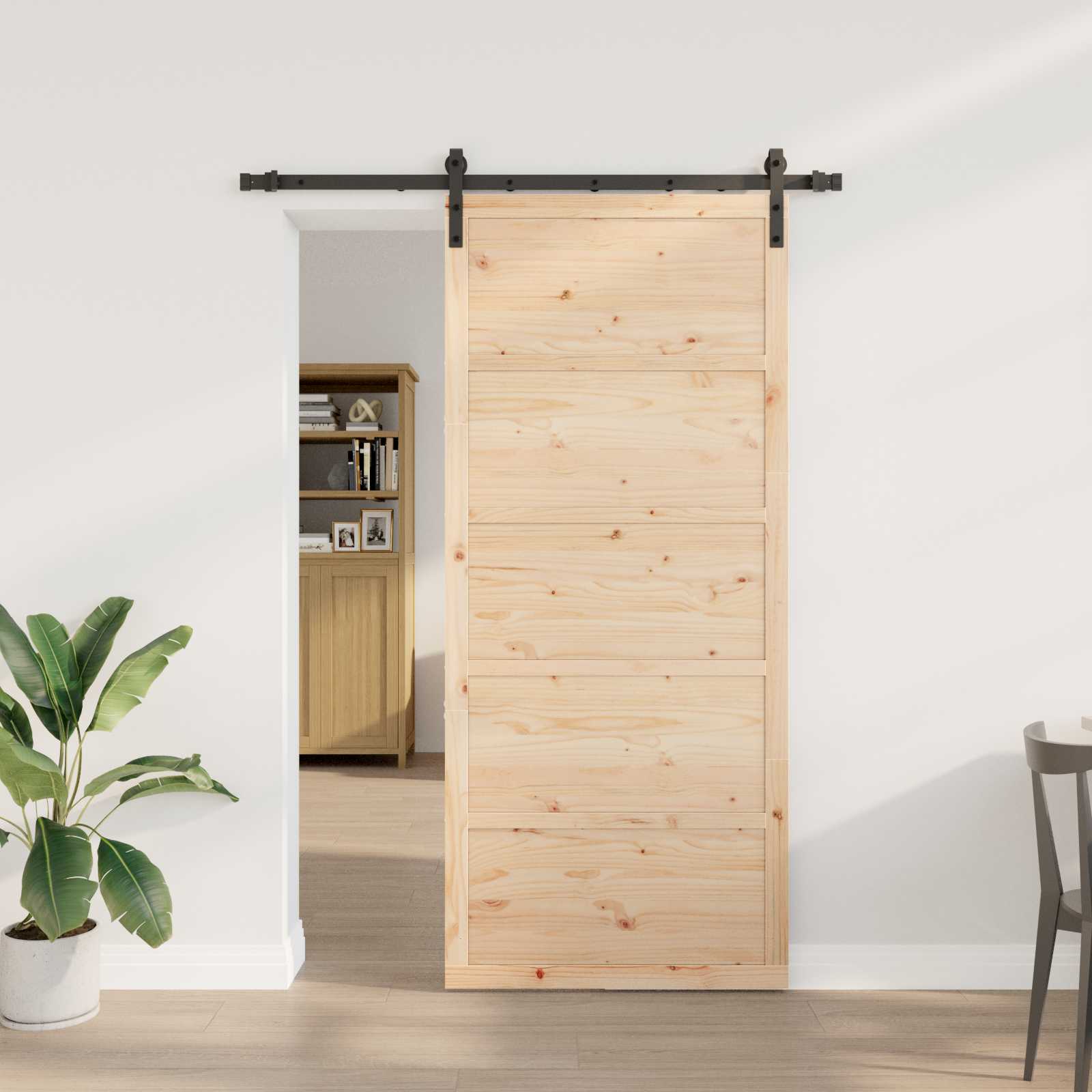 Klizna vrata Prirodna 80 x 208 cm Masivna borovina