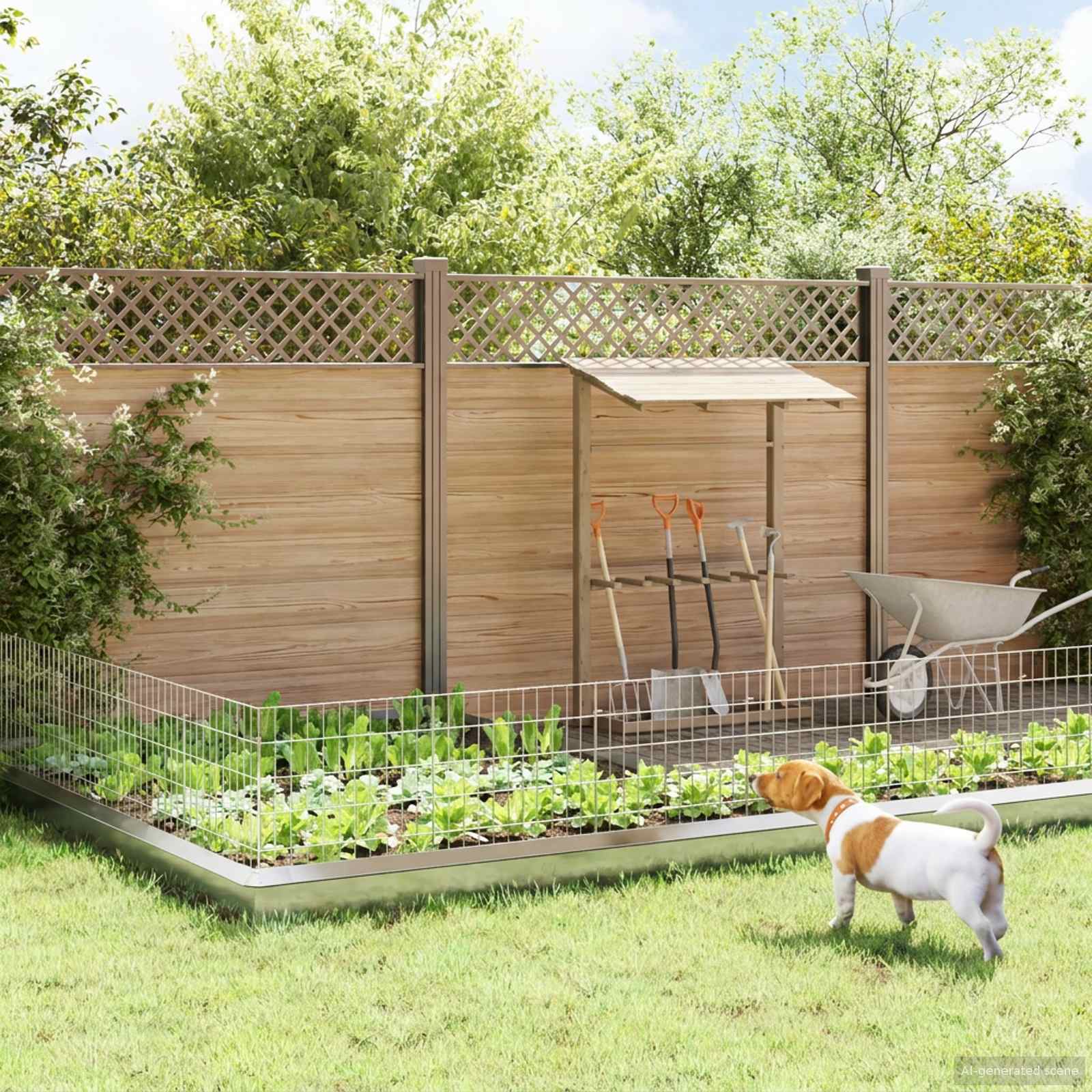 Ograda za vrt s kolčićima 48 pcs 55 x 50 cm Mesh Srebrna