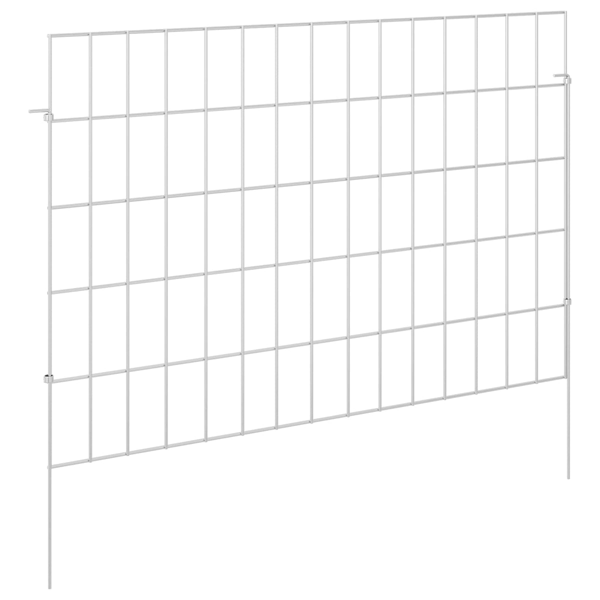 Ograda za vrt s kolčićima 48 pcs 75 x 50 cm Mesh Srebrna