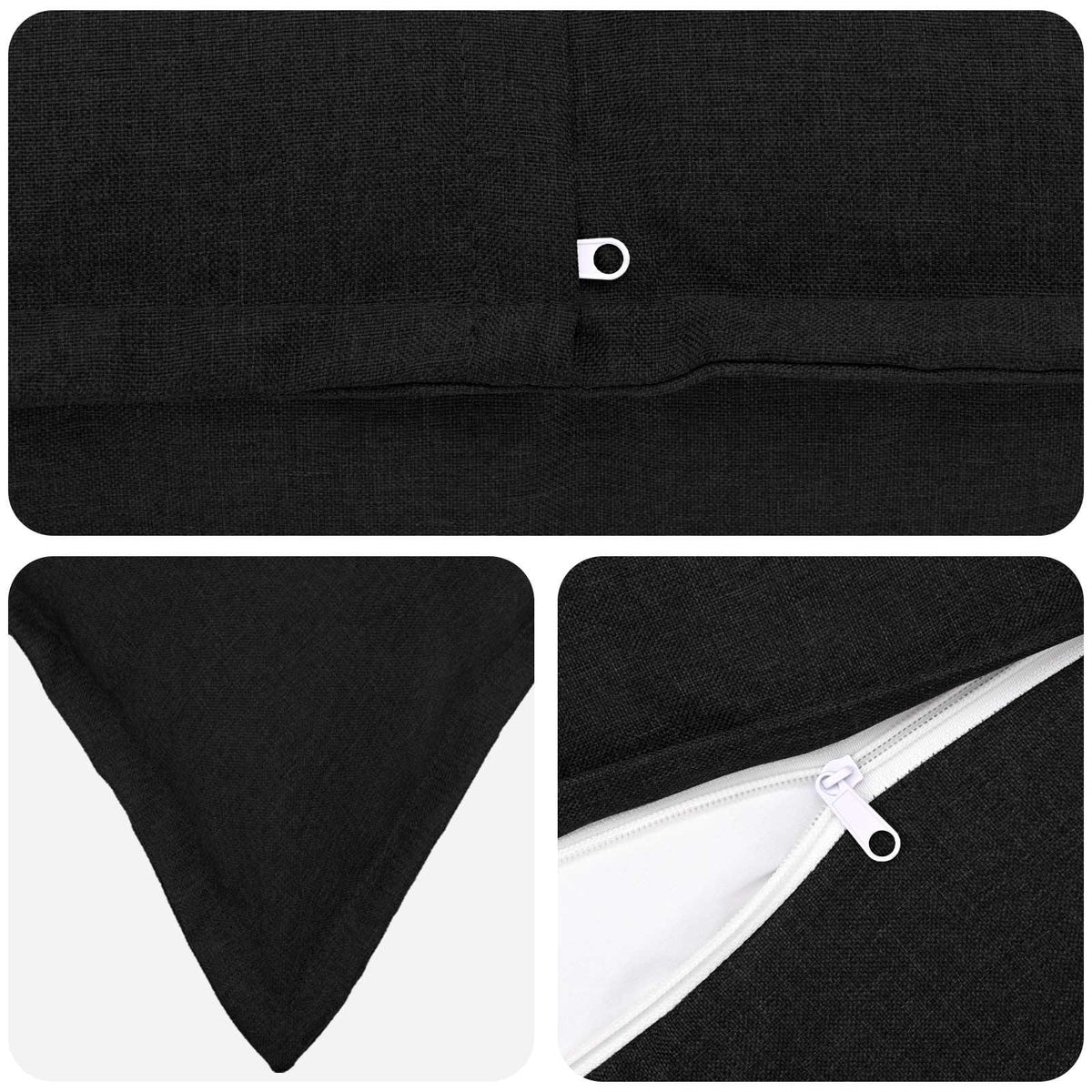 Jastuk s jastukom HOUTEN Crna 40 x 145 cm Umjetni lan