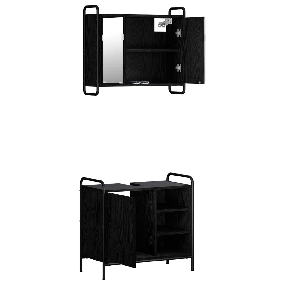 Set ormarića za kupaonicu 2 kom. Crni hrast 65,5 x 34 x 61 cm
