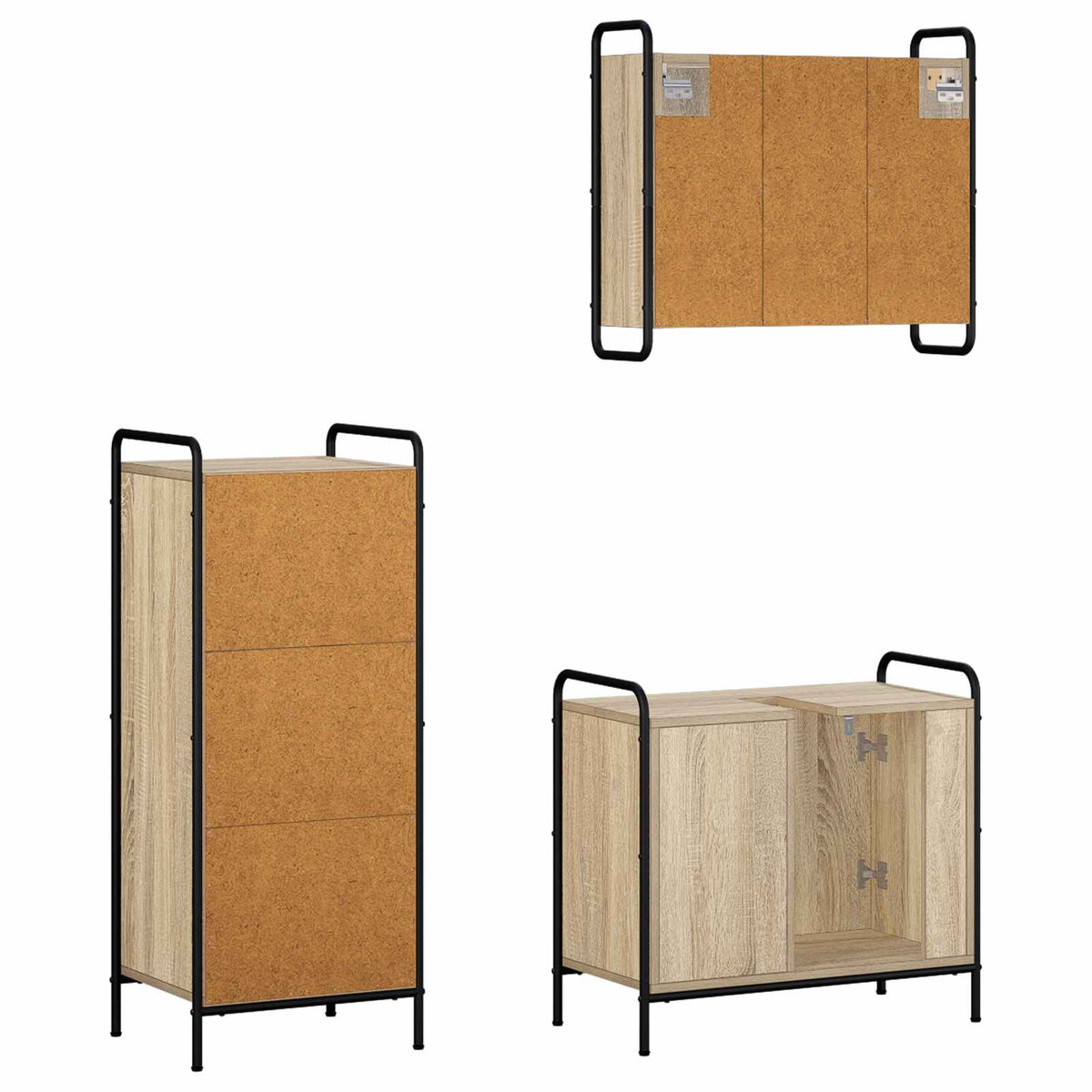 Set ormarića za kupaonicu 3 kom. Hrast sonoma 40 x 36 x 99,5 cm