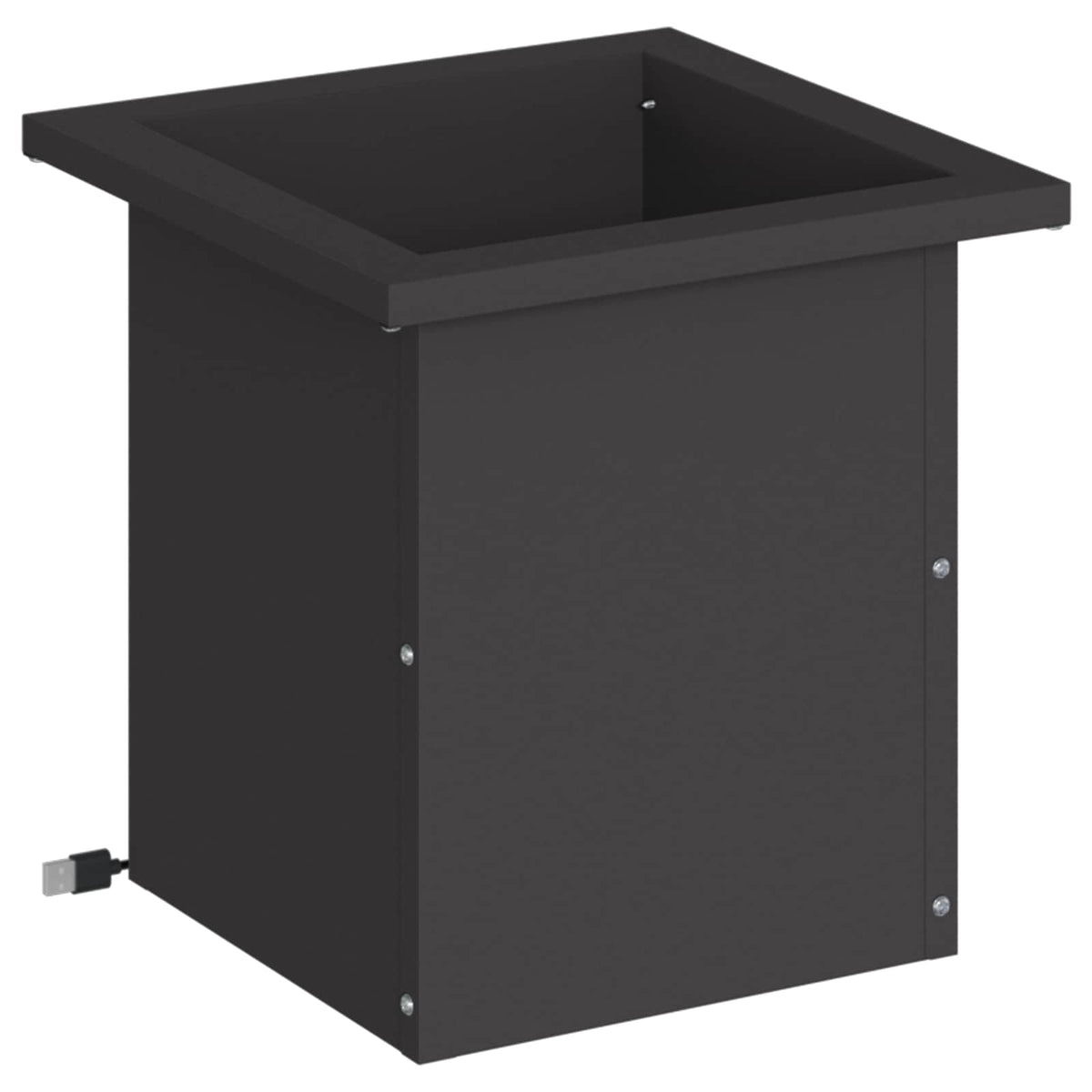 Vrtna posuda za sadnju s LED svjetlom Crna 30 x 30 x 30 cm