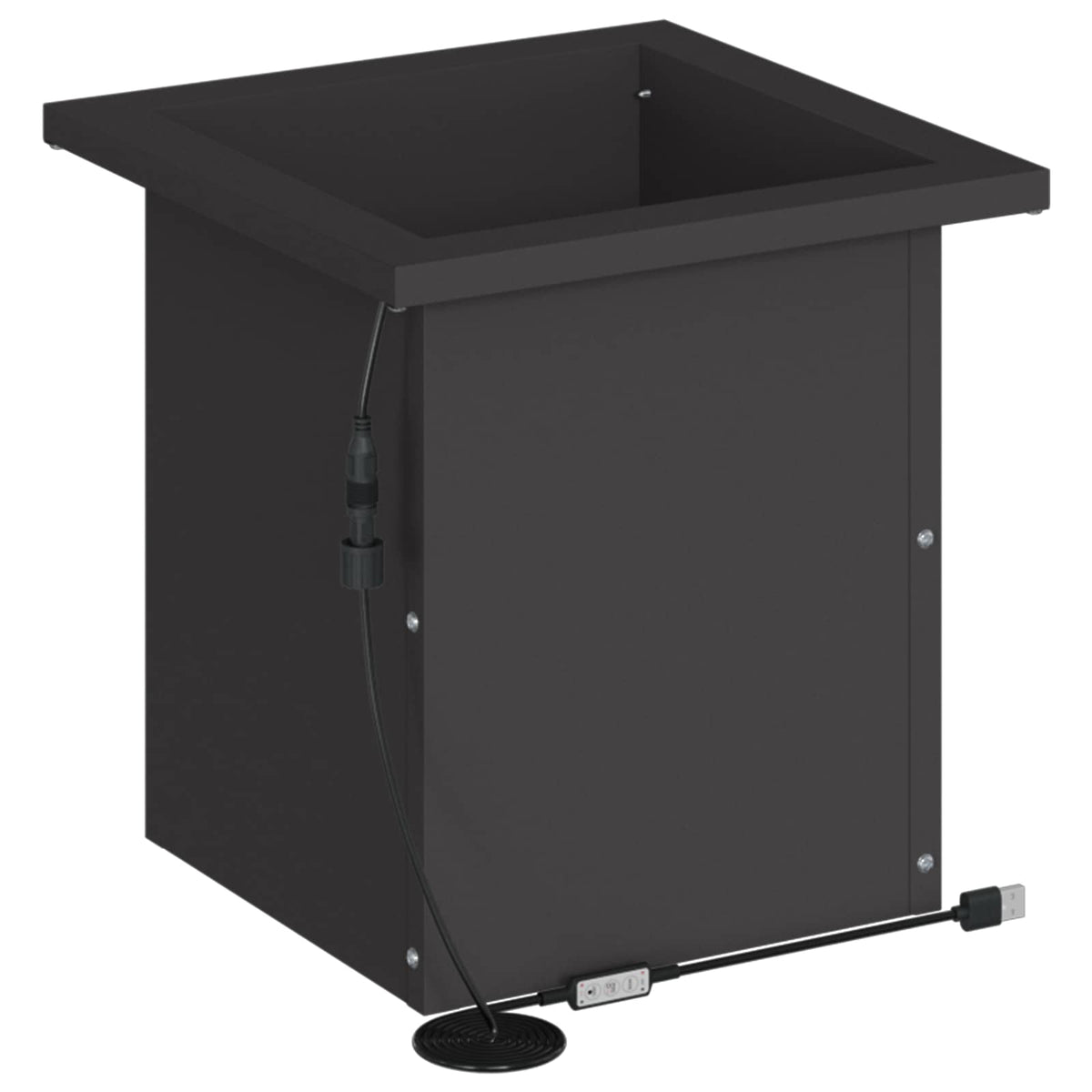 Vrtna posuda za sadnju s LED svjetlom Crna 30 x 30 x 30 cm