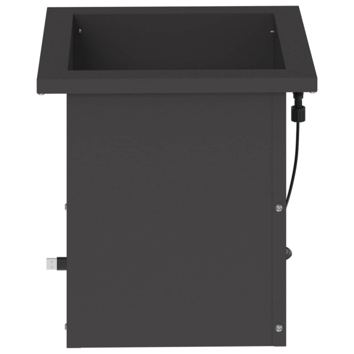 Vrtna posuda za sadnju s LED svjetlom Crna 30 x 30 x 30 cm