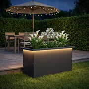 Vrtna posuda za sadnju s LED svjetlom Crna 30 x 60 x 30 cm