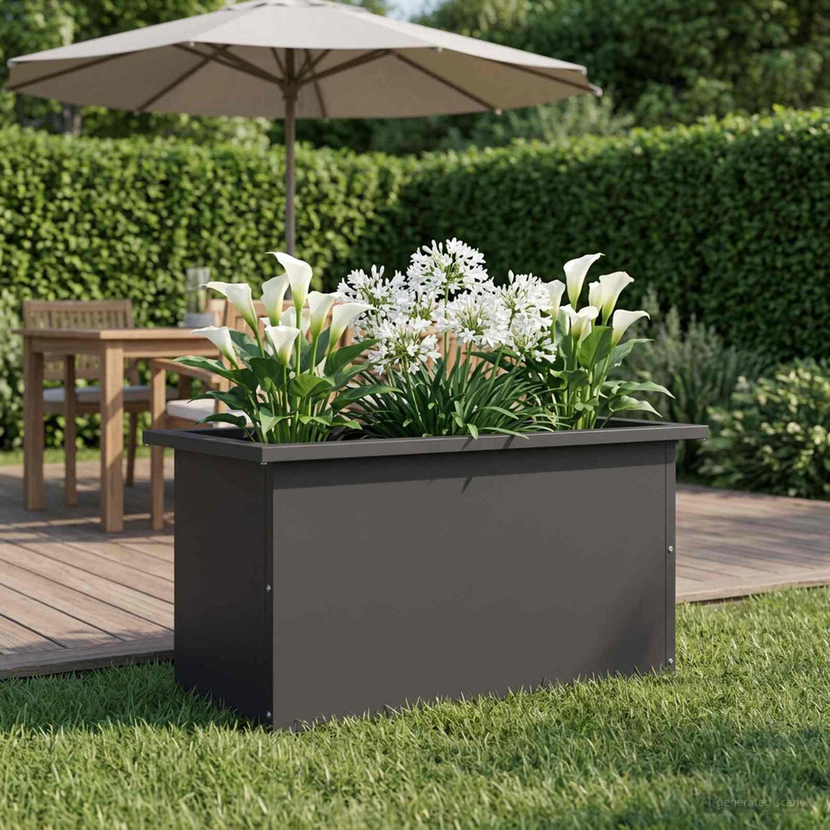 Vrtna posuda za sadnju s LED svjetlom Crna 30 x 60 x 30 cm