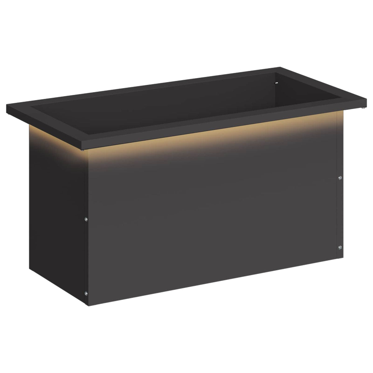 Vrtna posuda za sadnju s LED svjetlom Crna 30 x 60 x 30 cm