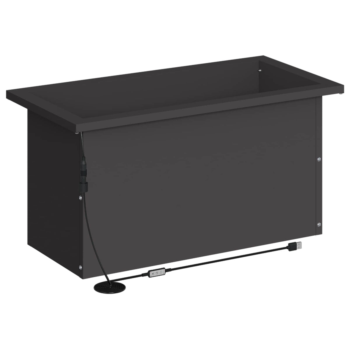 Vrtna posuda za sadnju s LED svjetlom Crna 30 x 60 x 30 cm