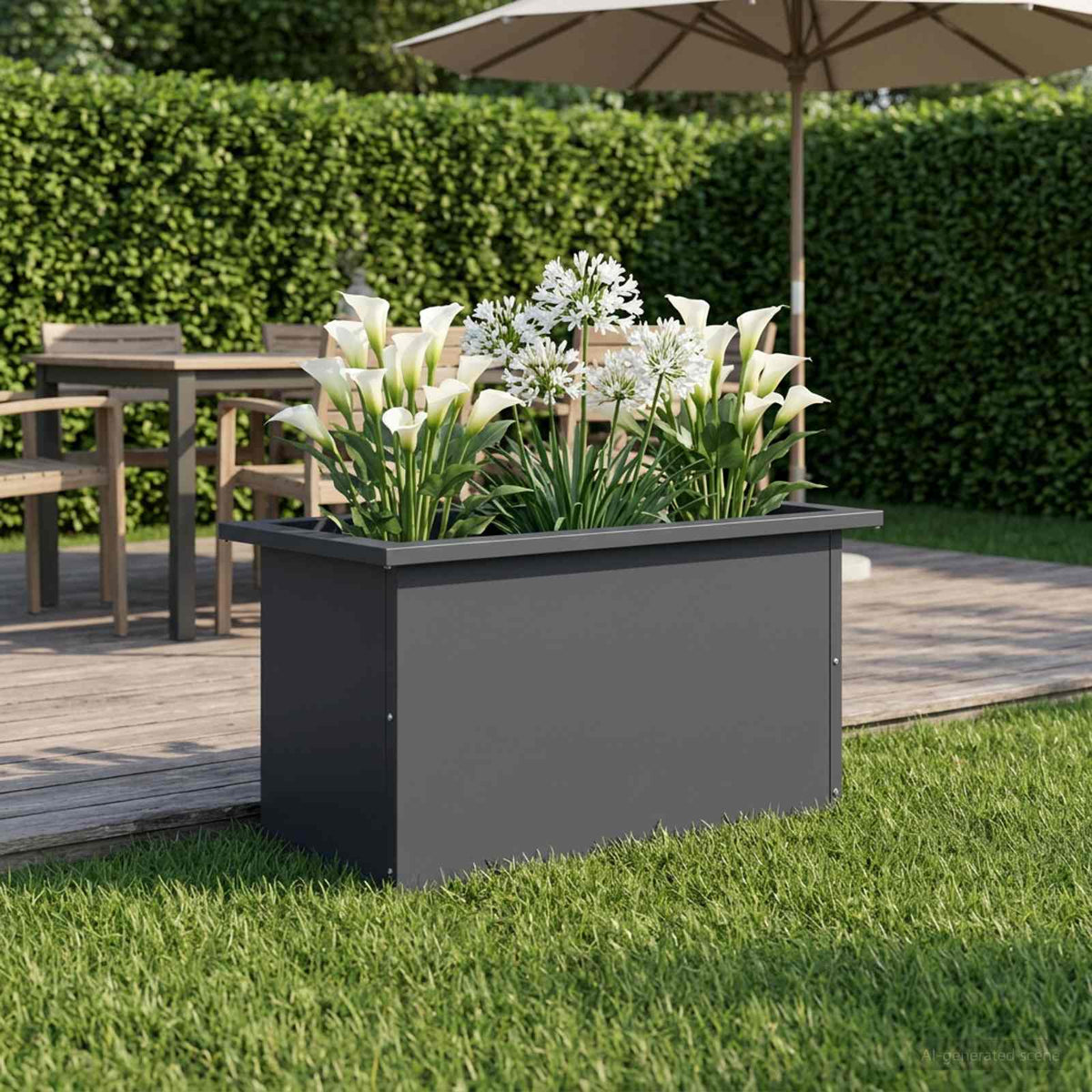 Vrtna posuda za sadnju s LED svjetlom Antracit 30 x 60 x 30 cm