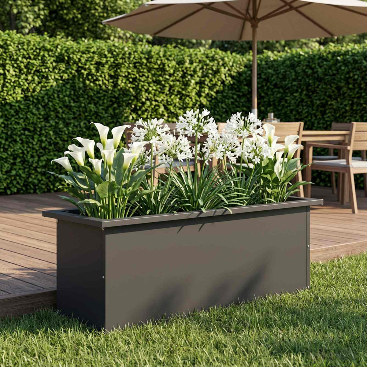 Vrtna posuda za sadnju s LED svjetlom Crna 30 x 80 x 30 cm