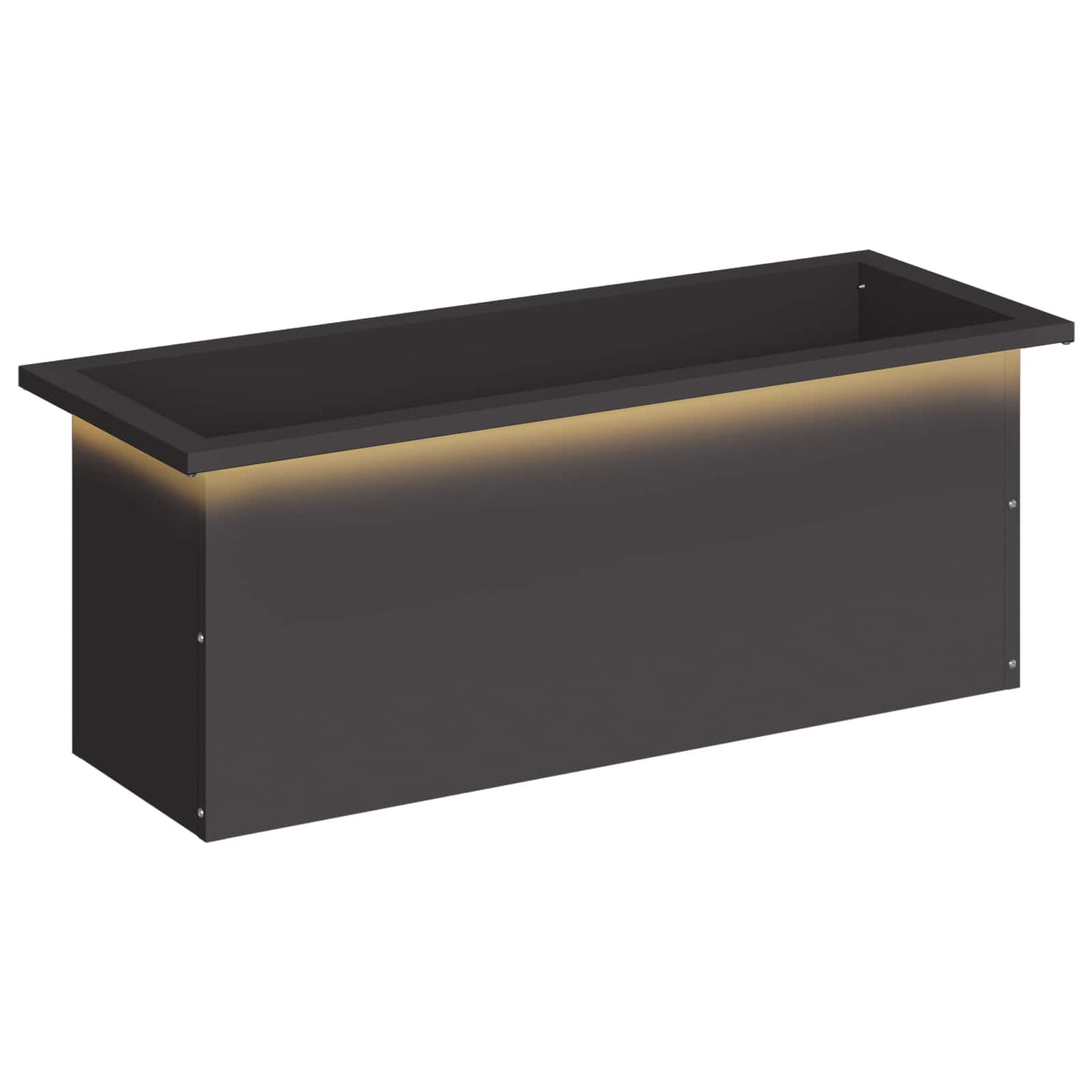 Vrtna posuda za sadnju s LED svjetlom Crna 30 x 80 x 30 cm