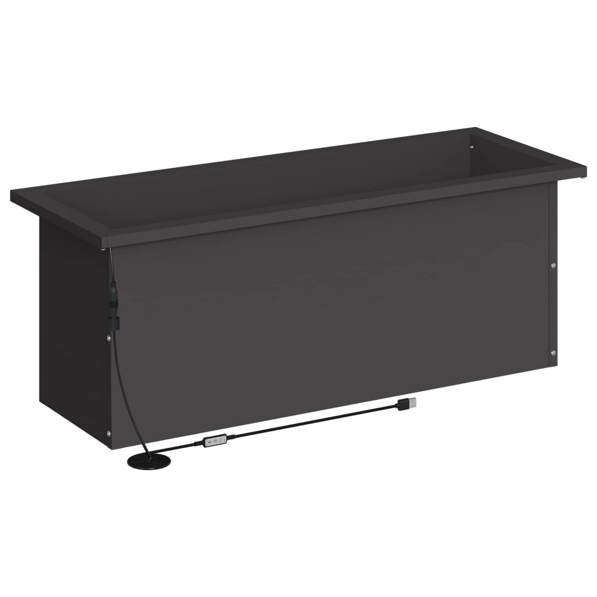 Vrtna posuda za sadnju s LED svjetlom Crna 30 x 80 x 30 cm