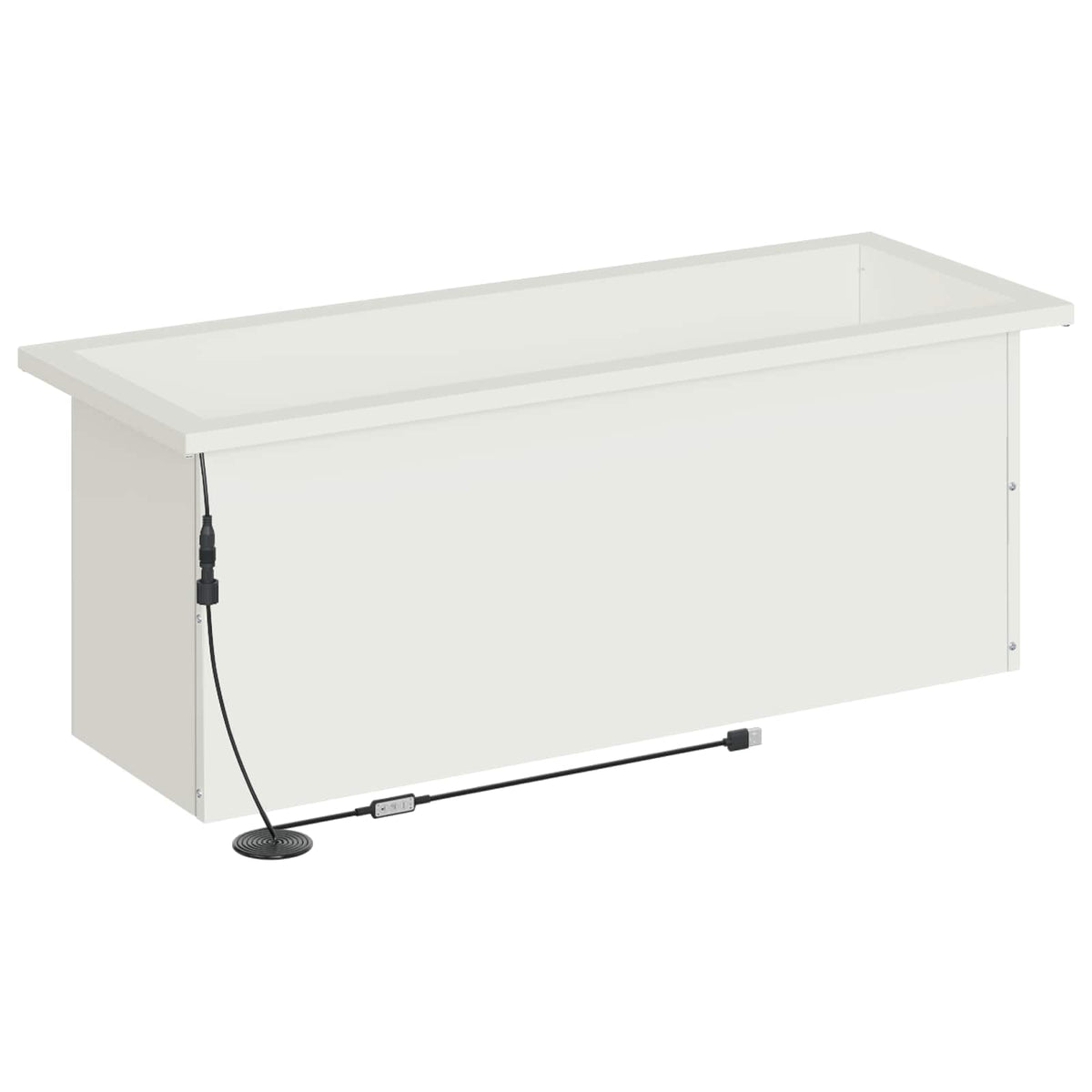 Vrtna posuda za sadnju s LED svjetlom Bijela 30 x 80 x 30 cm