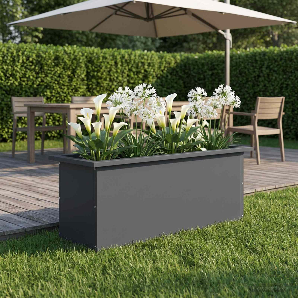 Vrtna posuda za sadnju s LED svjetlom Antracit 30 x 80 x 30 cm