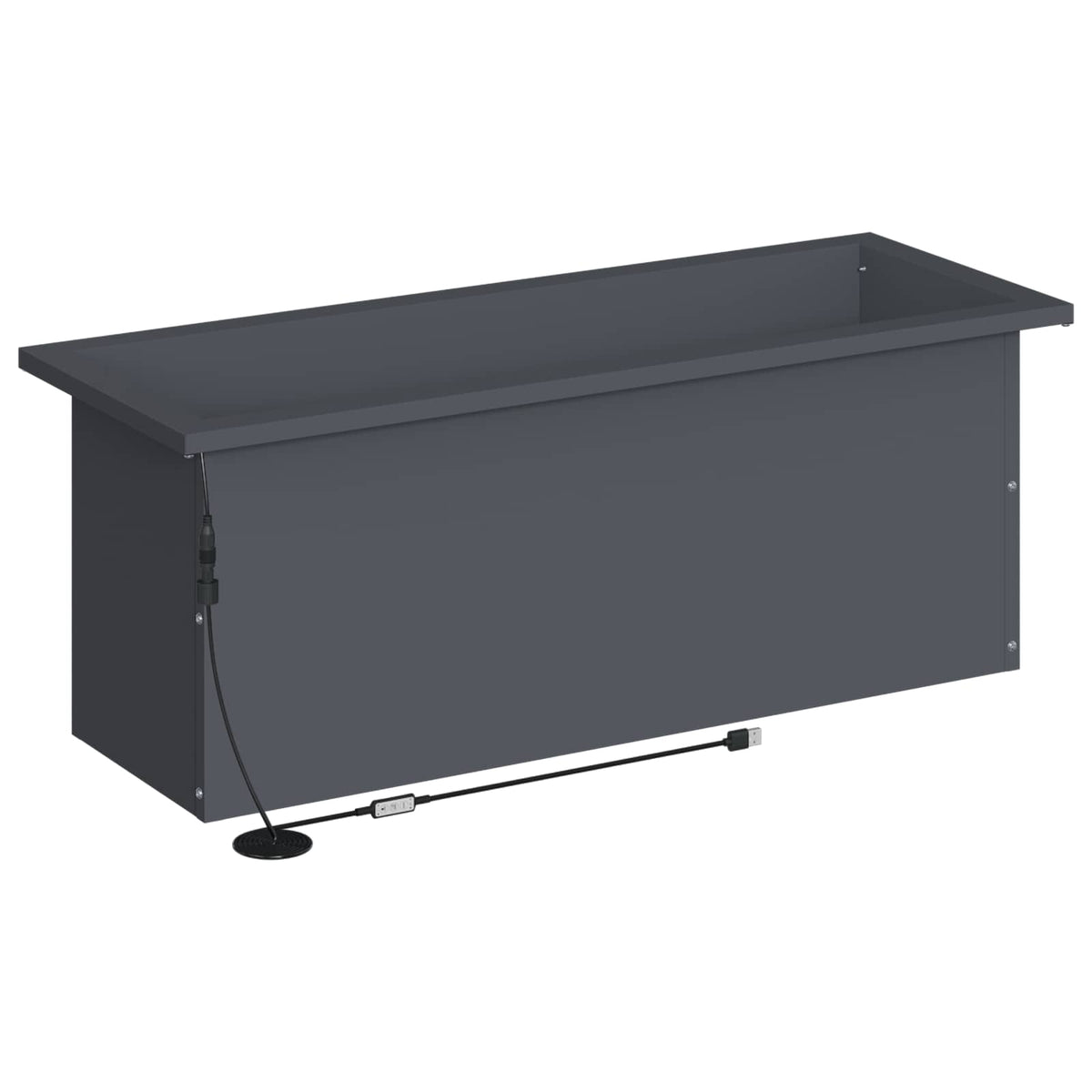 Vrtna posuda za sadnju s LED svjetlom Antracit 30 x 80 x 30 cm