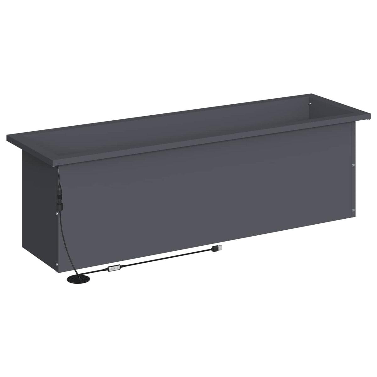 Vrtna posuda za sadnju s LED svjetlom Antracit 30 x 100 x 30 cm