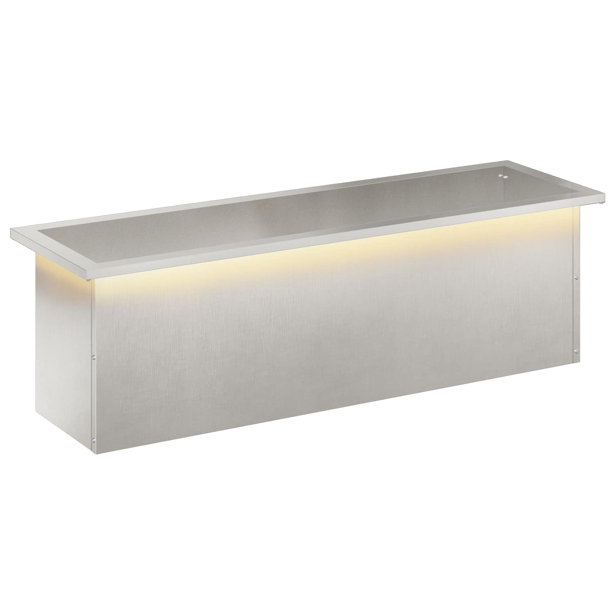 Vrtna posuda za sadnju s LED svjetlom Srebrna 30 x 100 x 30 cm