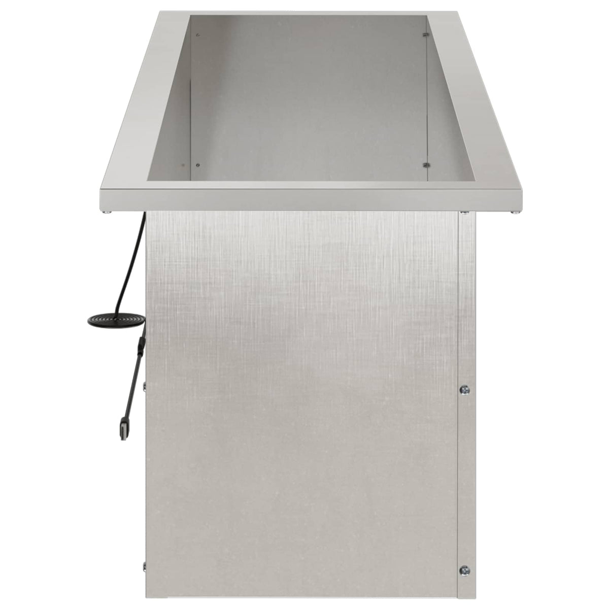 Vrtna posuda za sadnju s LED svjetlom Srebrna 30 x 100 x 30 cm
