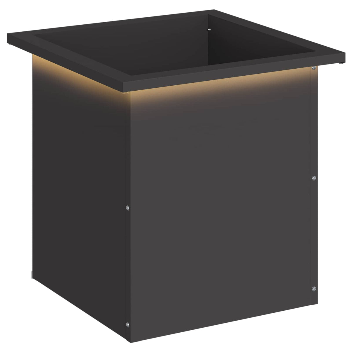 Vrtna posuda za sadnju s LED svjetlom Crna 40 x 40 x 40 cm