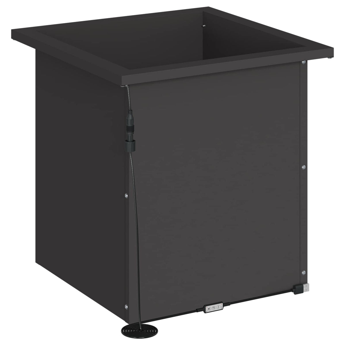 Vrtna posuda za sadnju s LED svjetlom Crna 40 x 40 x 40 cm
