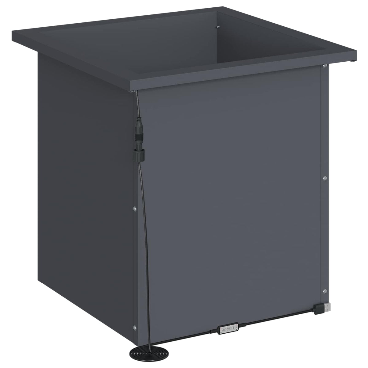 Vrtna posuda za sadnju s LED svjetlom Antracit 40 x 40 x 40 cm