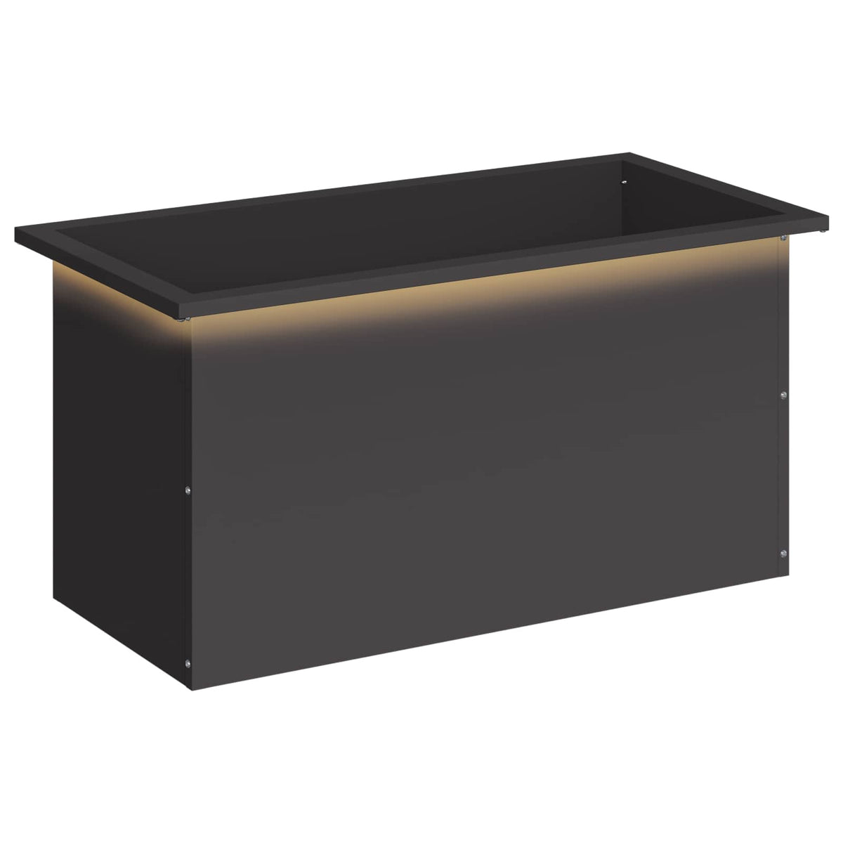 Vrtna posuda za sadnju s LED svjetlom Crna 40 x 80 x 40 cm