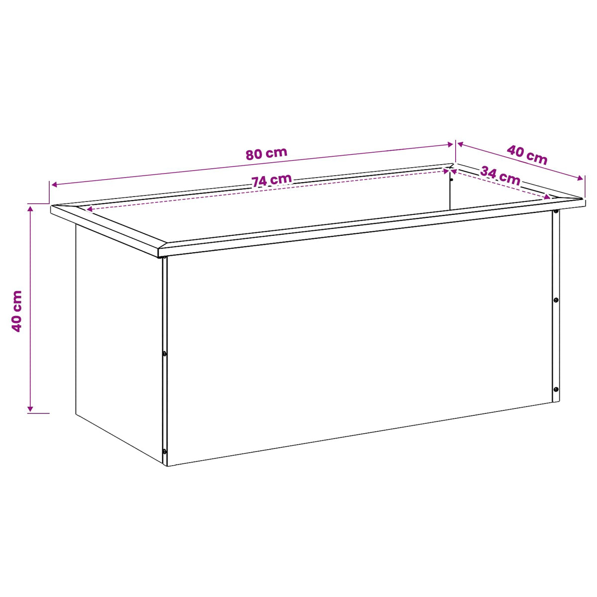 Vrtna posuda za sadnju s LED svjetlom Antracit 40 x 80 x 40 cm
