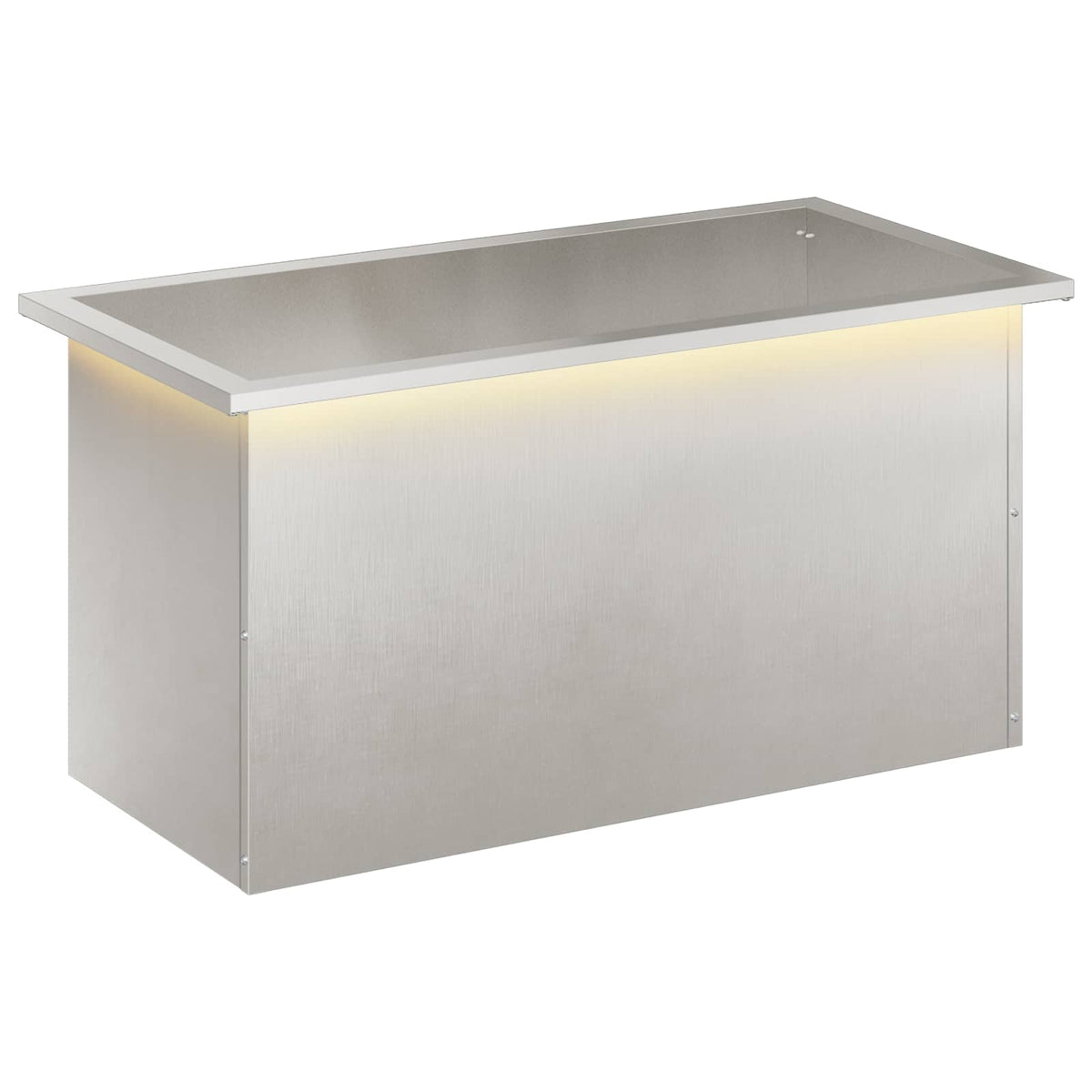 Vrtna posuda za sadnju s LED svjetlom Srebrna 40 x 80 x 40 cm