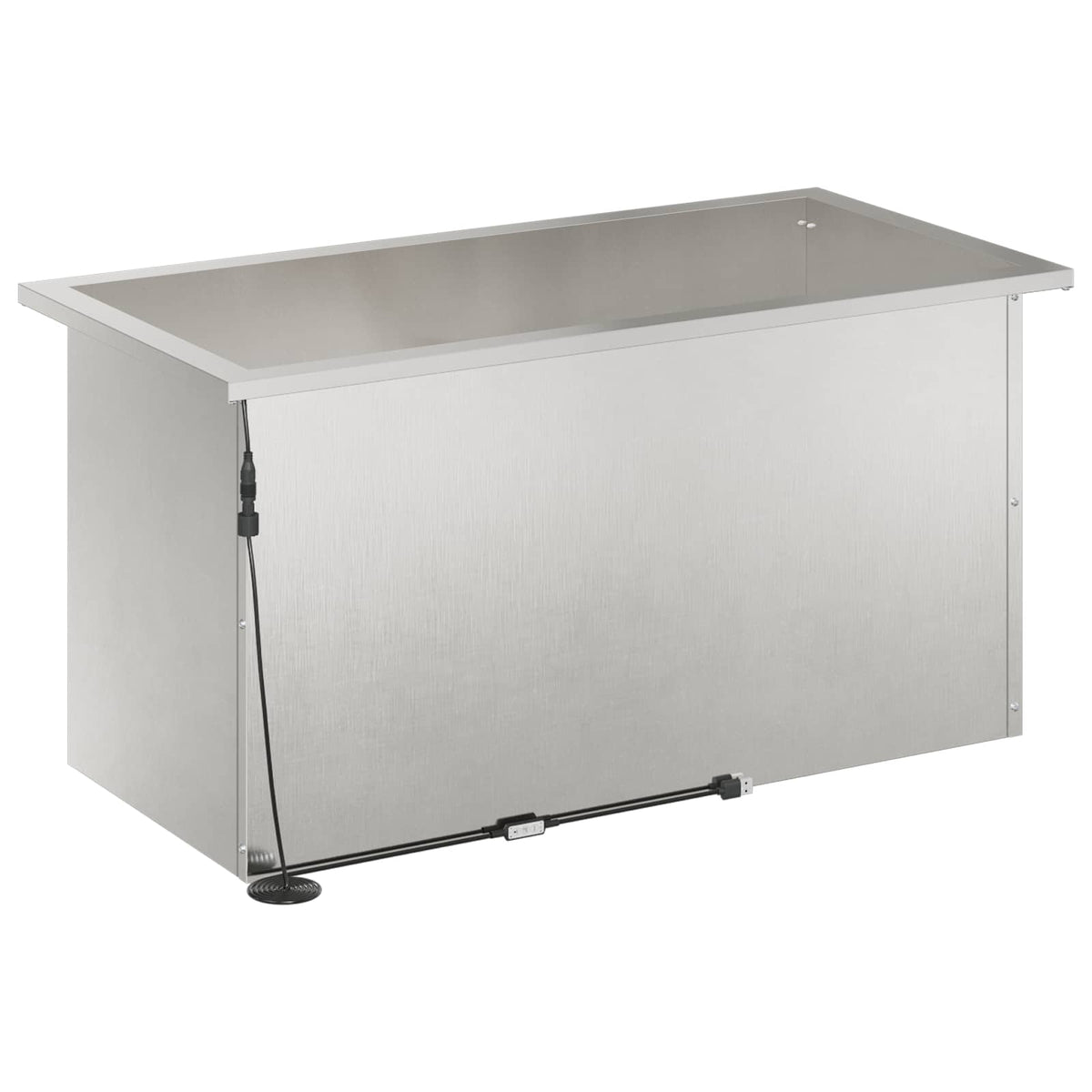 Vrtna posuda za sadnju s LED svjetlom Srebrna 40 x 80 x 40 cm
