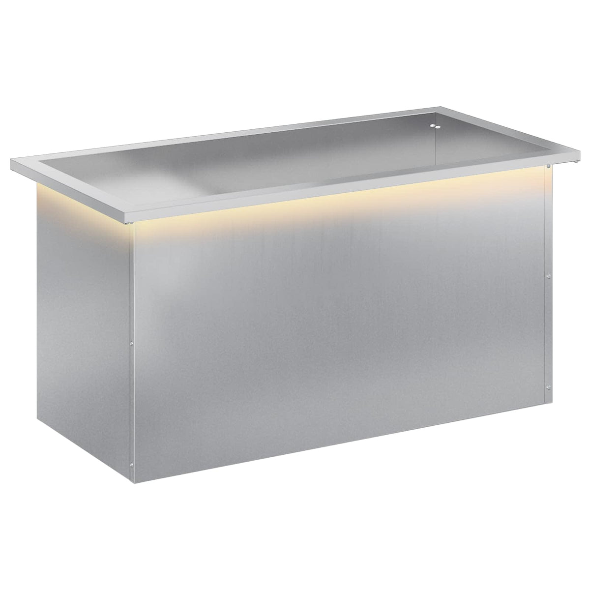 Vrtna posuda za sadnju s LED svjetlom Srebrna 40 x 80 x 40 cm