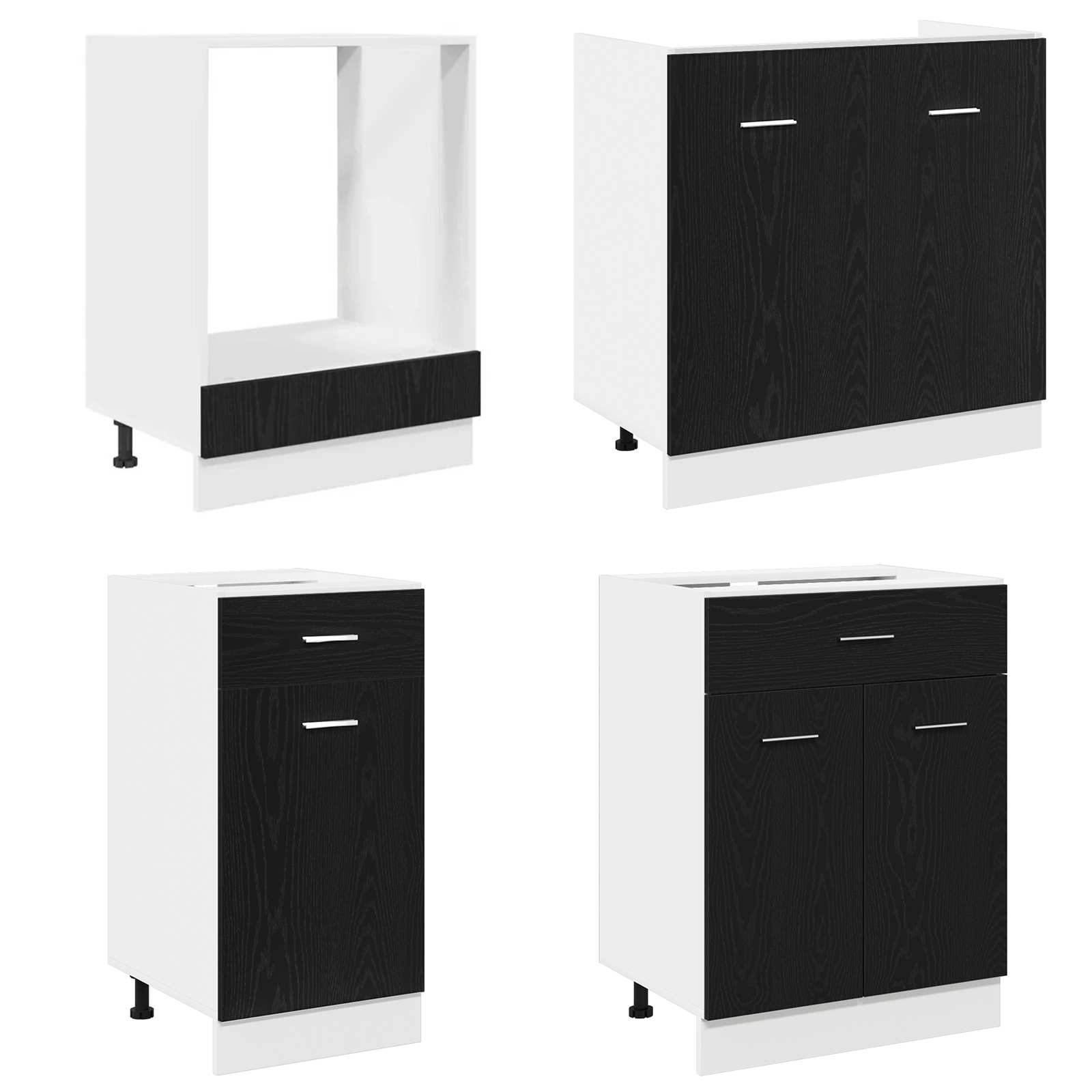 Kuhinjska jedinica Lyon 8 pcs Crni hrast Konstruirano drvo