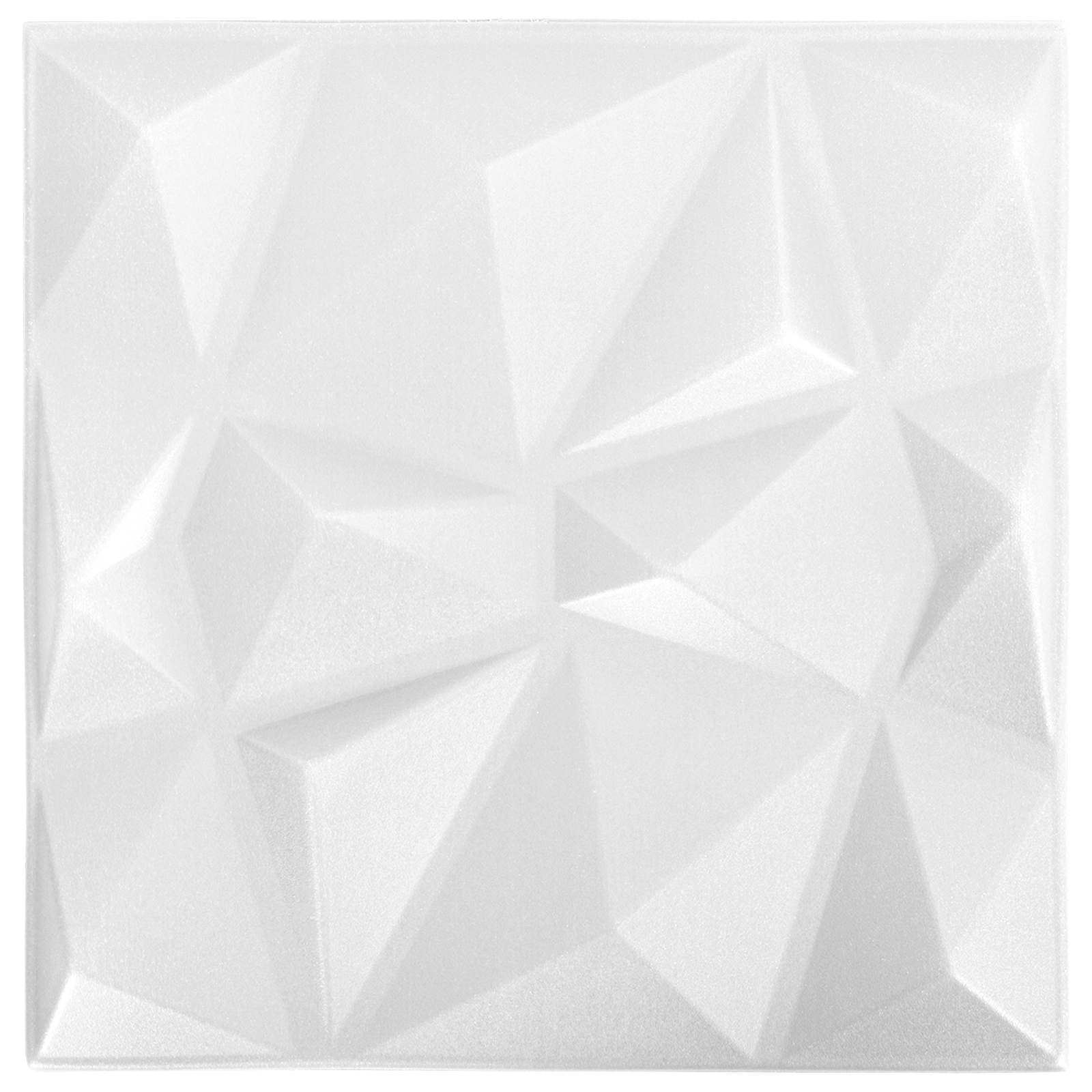 Zidne panele 12 pcs Origami bijela 50 x 50 cm XPS pjena