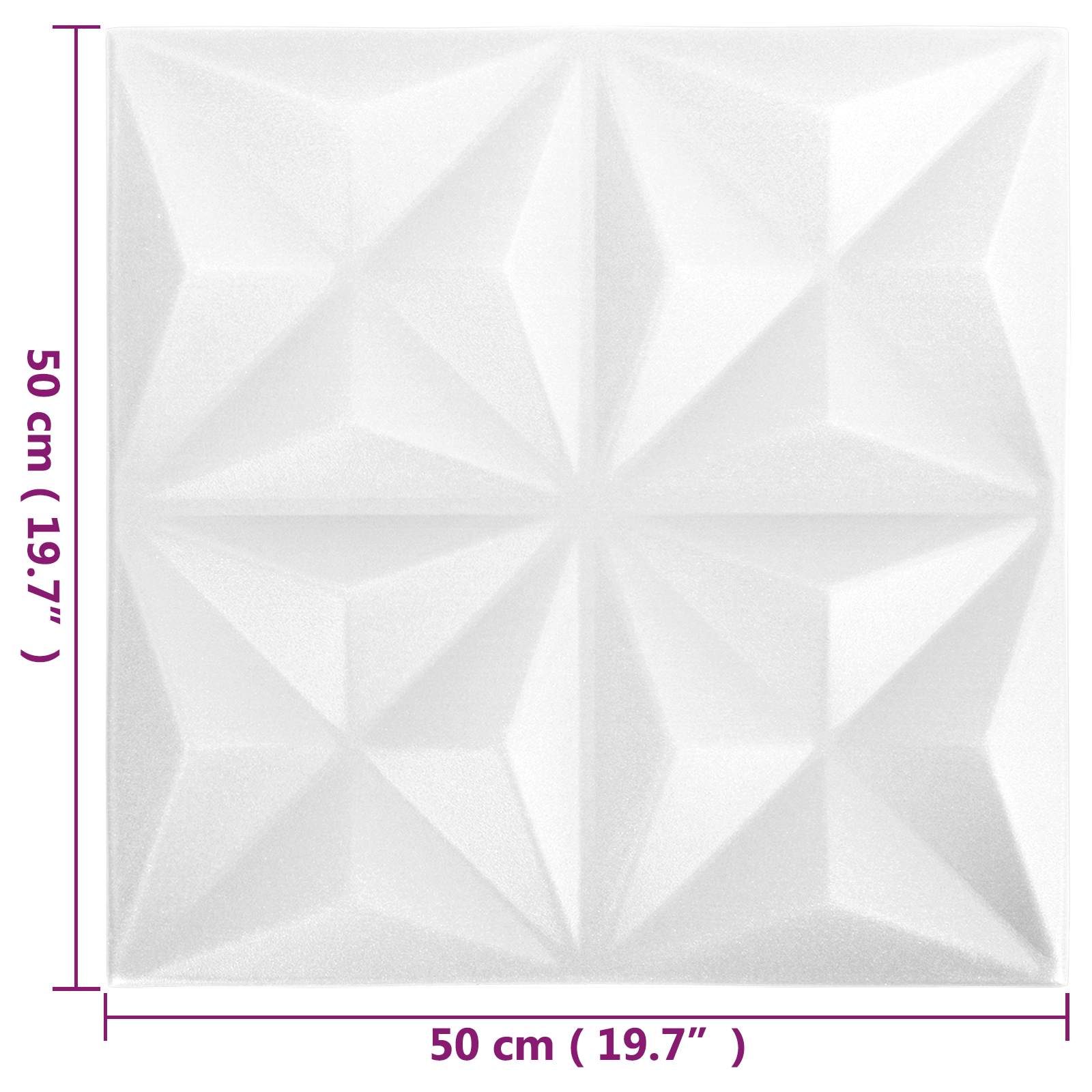 Zidne panele 48 pcs Origami bijela 50 x 50 cm XPS pjena