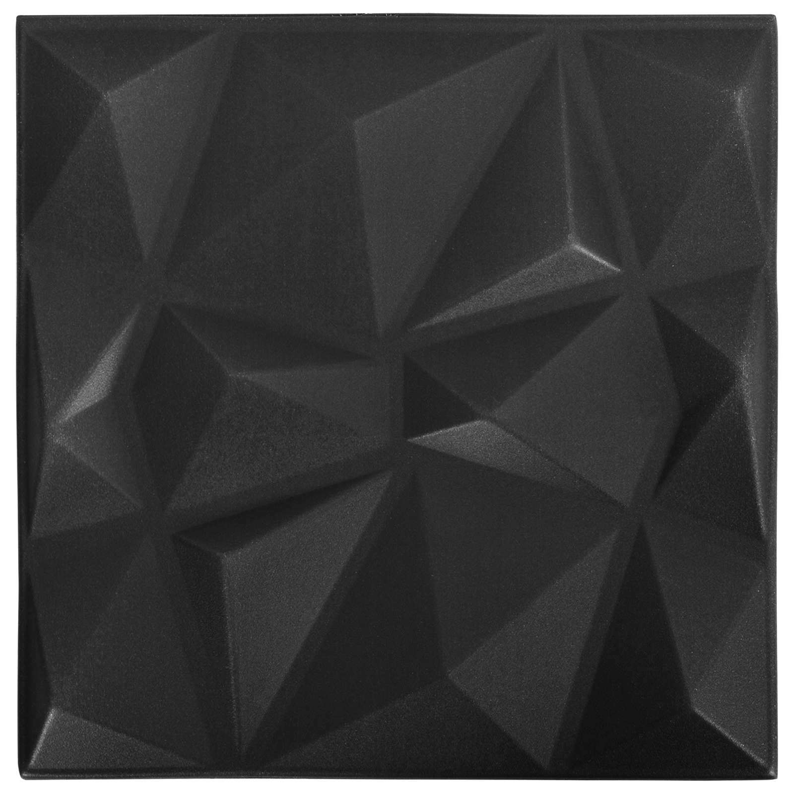 Zidne panele 48 pcs Dijamant crna 50 x 50 cm XPS pjena