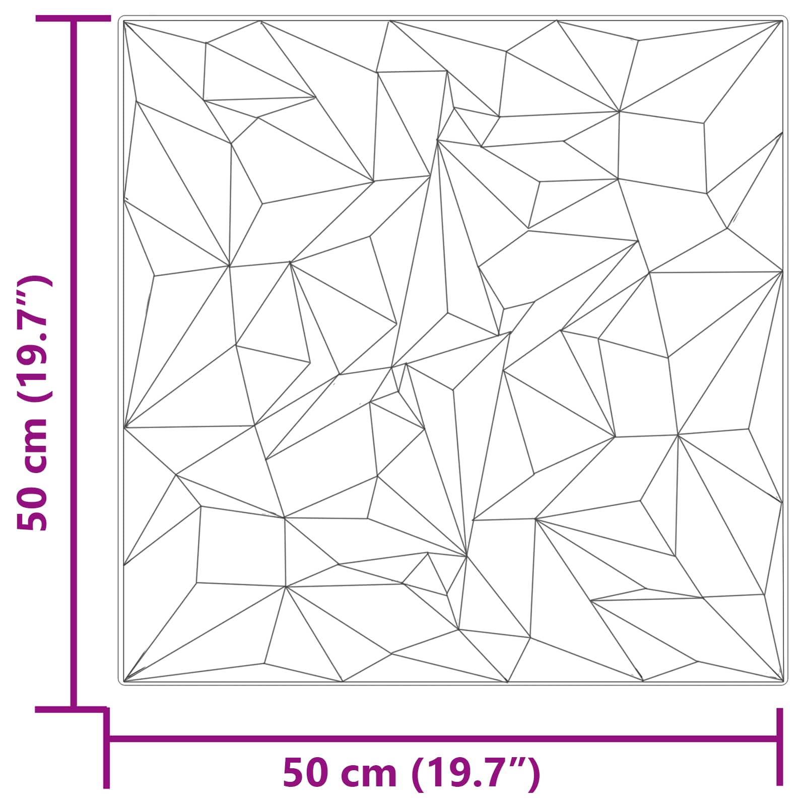 Zidne panele 48 pcs Ametist siva 50 x 50 cm XPS pjena