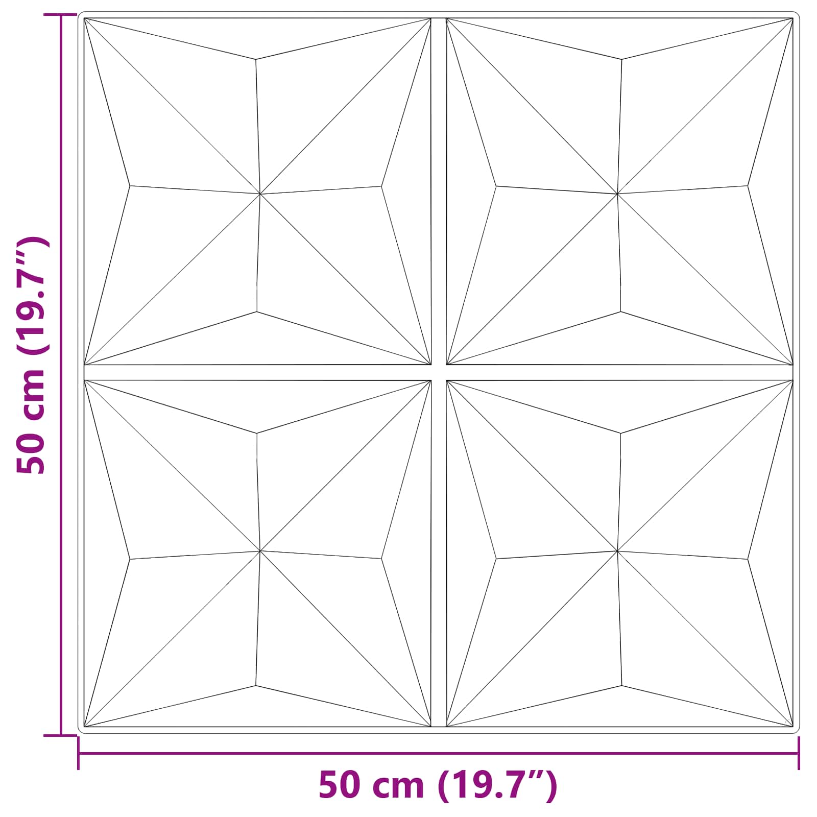Zidne panele 24 pcs Origami beton 50 x 50 cm XPS pjena