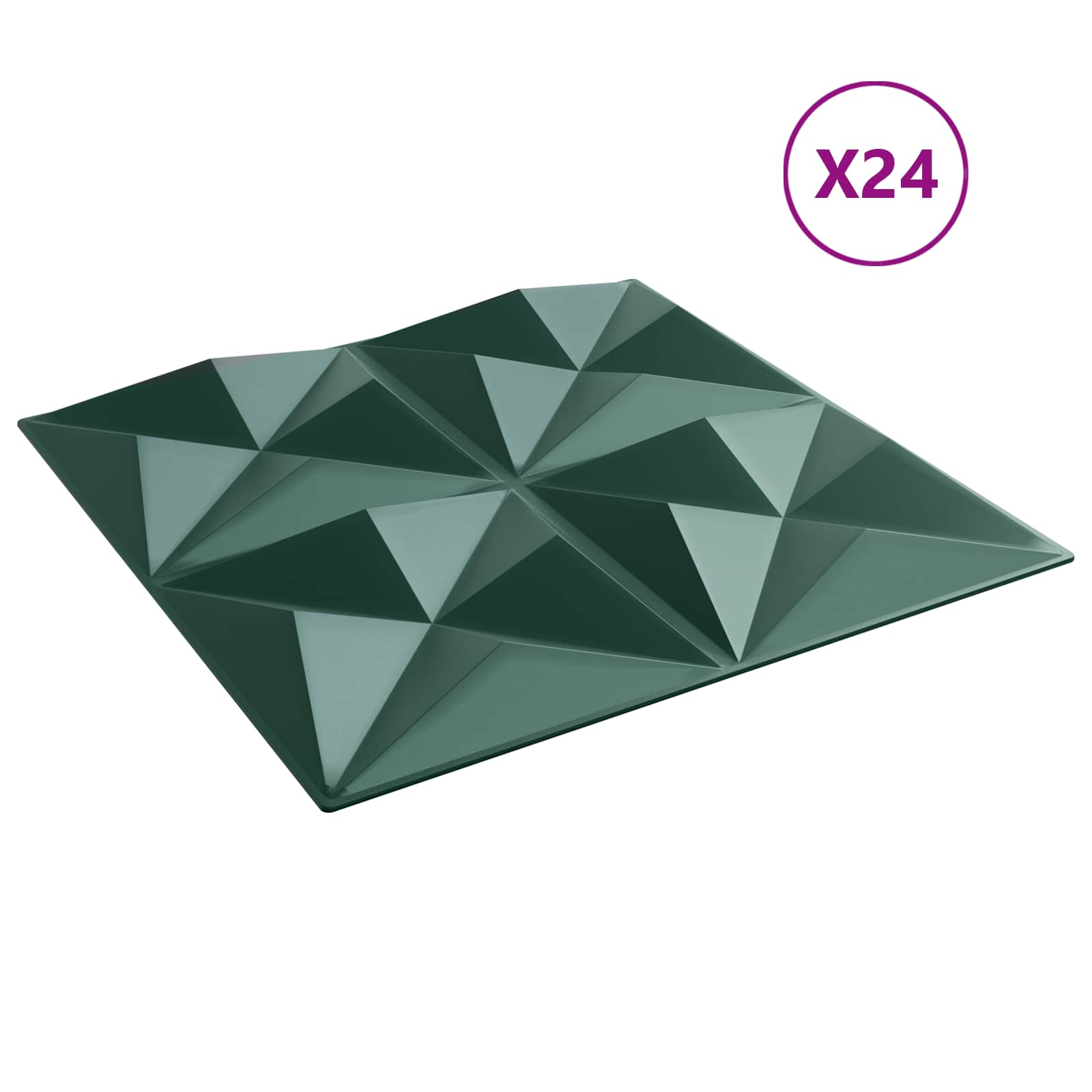 Zidne panele 24 pcs Origami zelena 50 x 50 cm XPS pjena