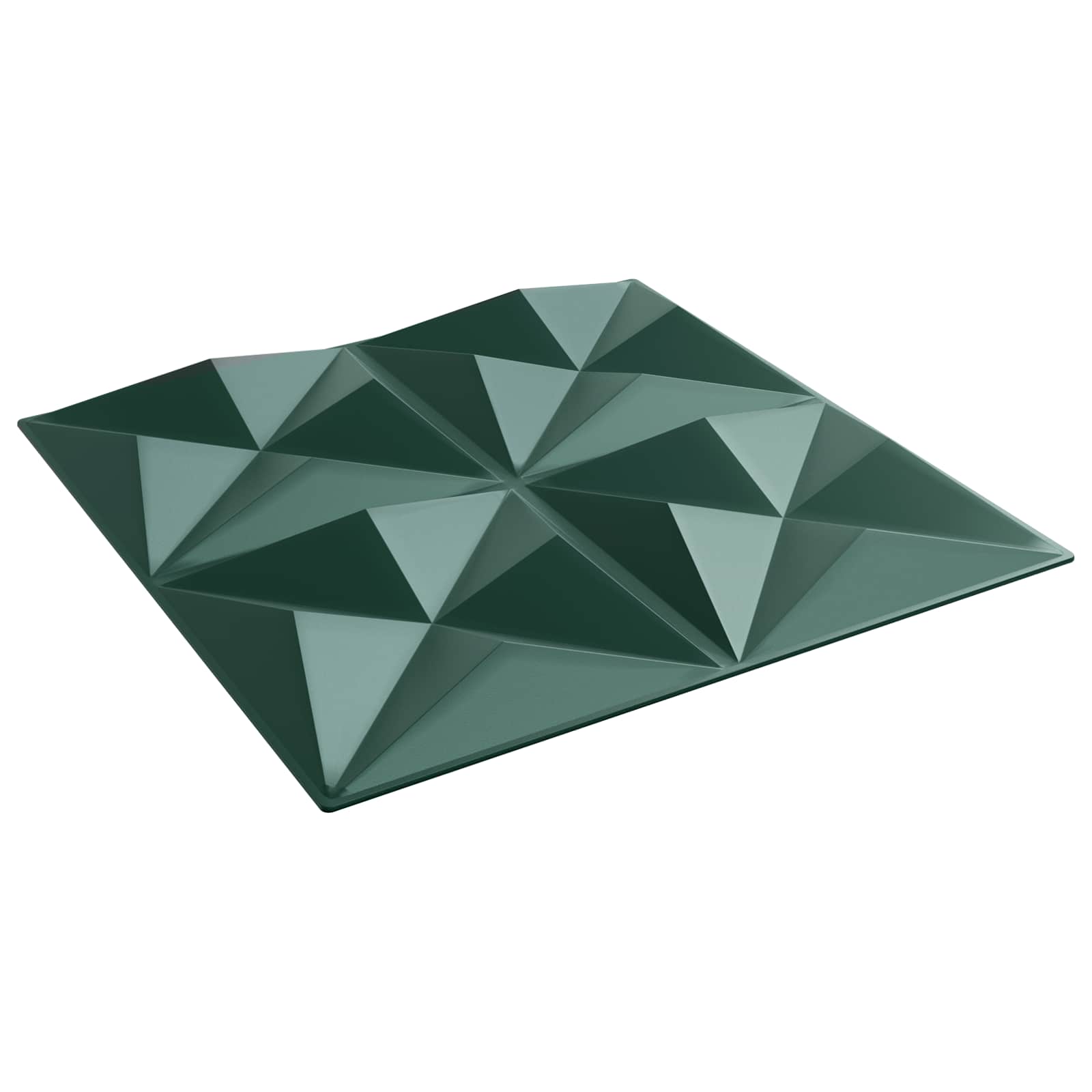 Zidne panele 48 pcs Origami zelena 50 x 50 cm XPS pjena