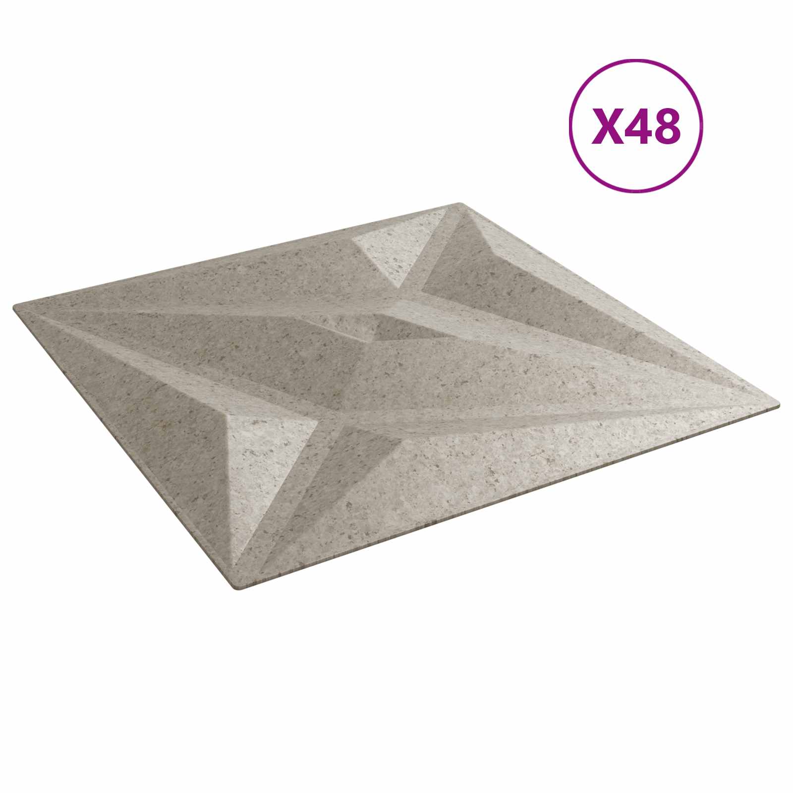 Zidne panele 48 pcs Zvijezda beton 50 x 50 cm XPS pjena