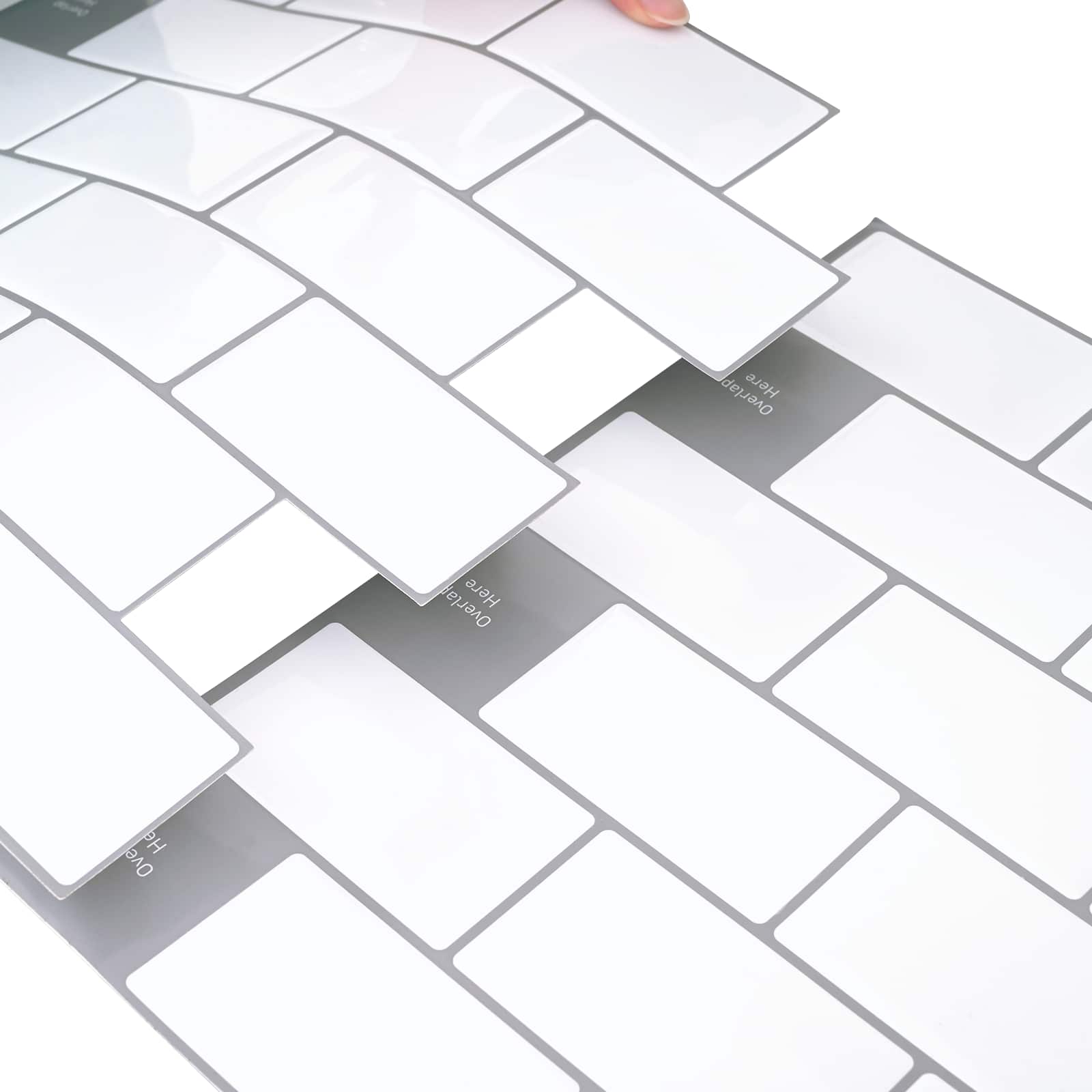 Subway pločica 50 pcs Bijela siva 30 x 30 cm Poliuretan i PET
