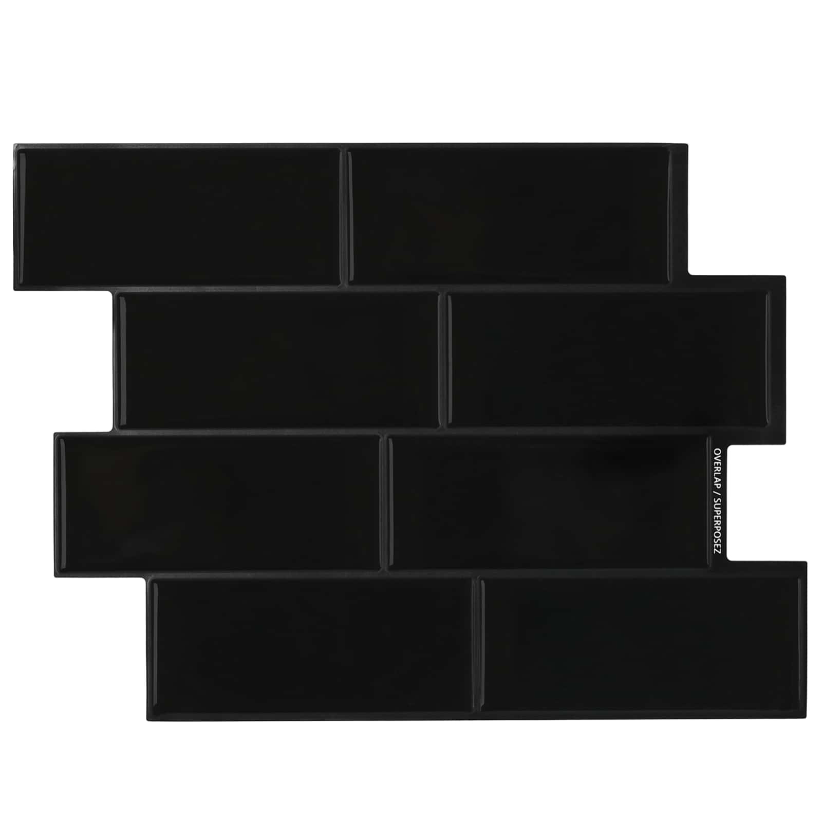 Subway pločica 10 pcs Crna 29 x 21 cm Poliuretan i PET