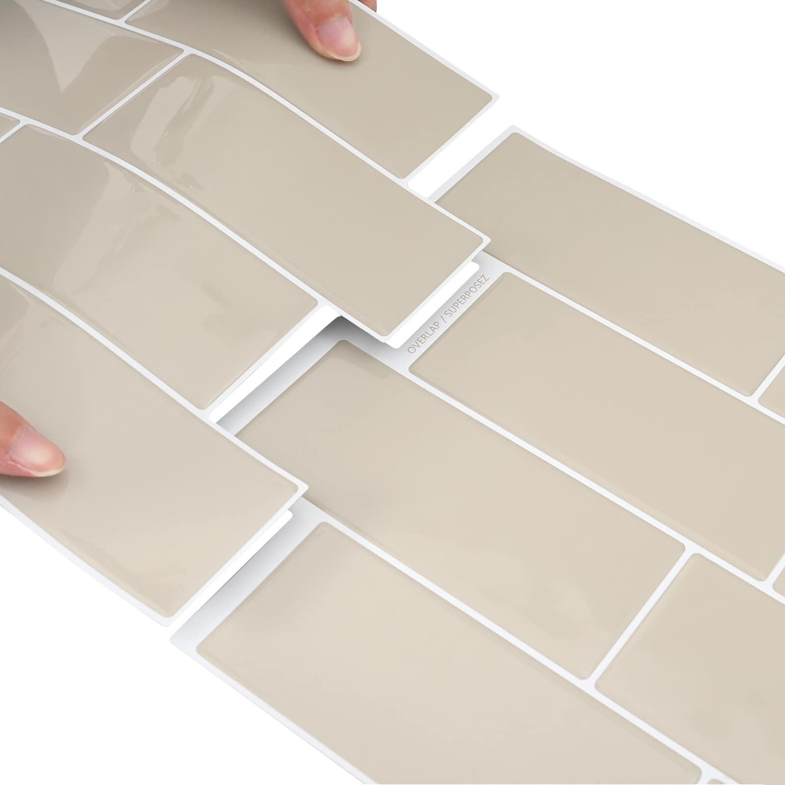 Subway pločica 50 pcs Bež 29 x 21 cm Poliuretan i PET