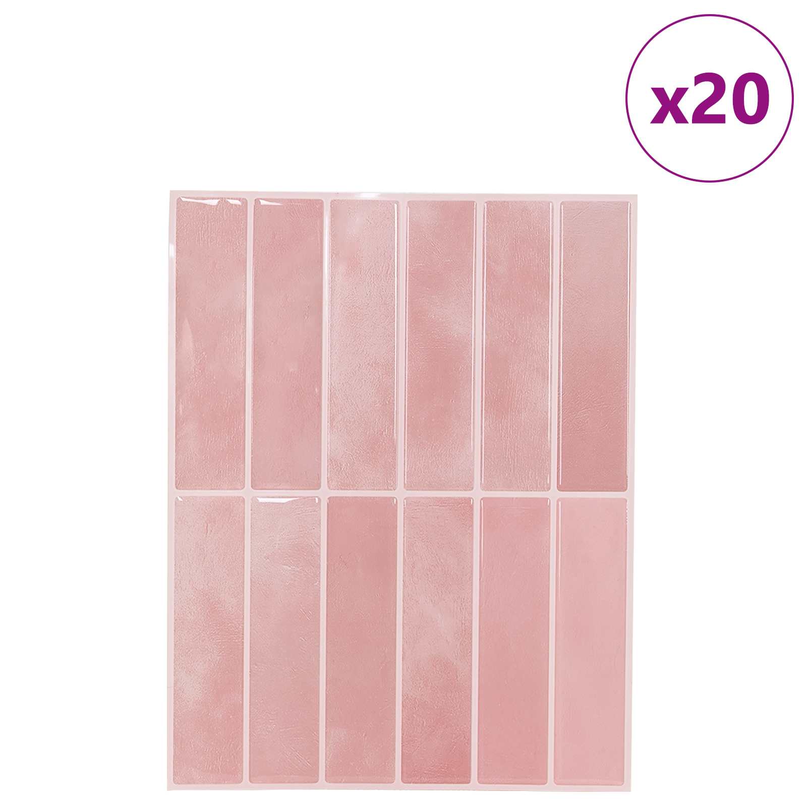 Pravougaona keramika 20 pcs Ružičasta 29 x 23 x 0,08 cm
