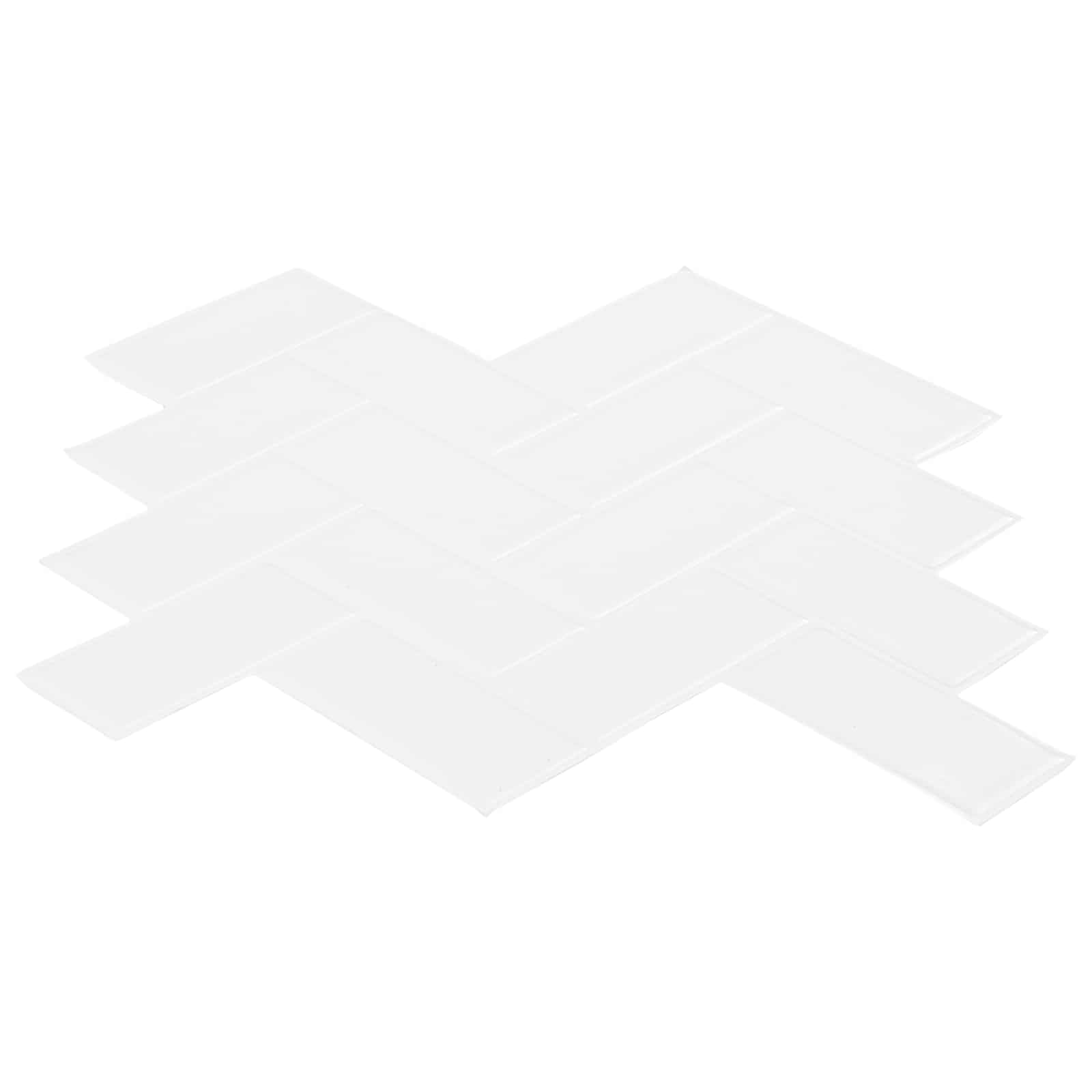 Pločica riblja kost 20 pcs Bijela 30 x 30 cm Poliuretan i PET