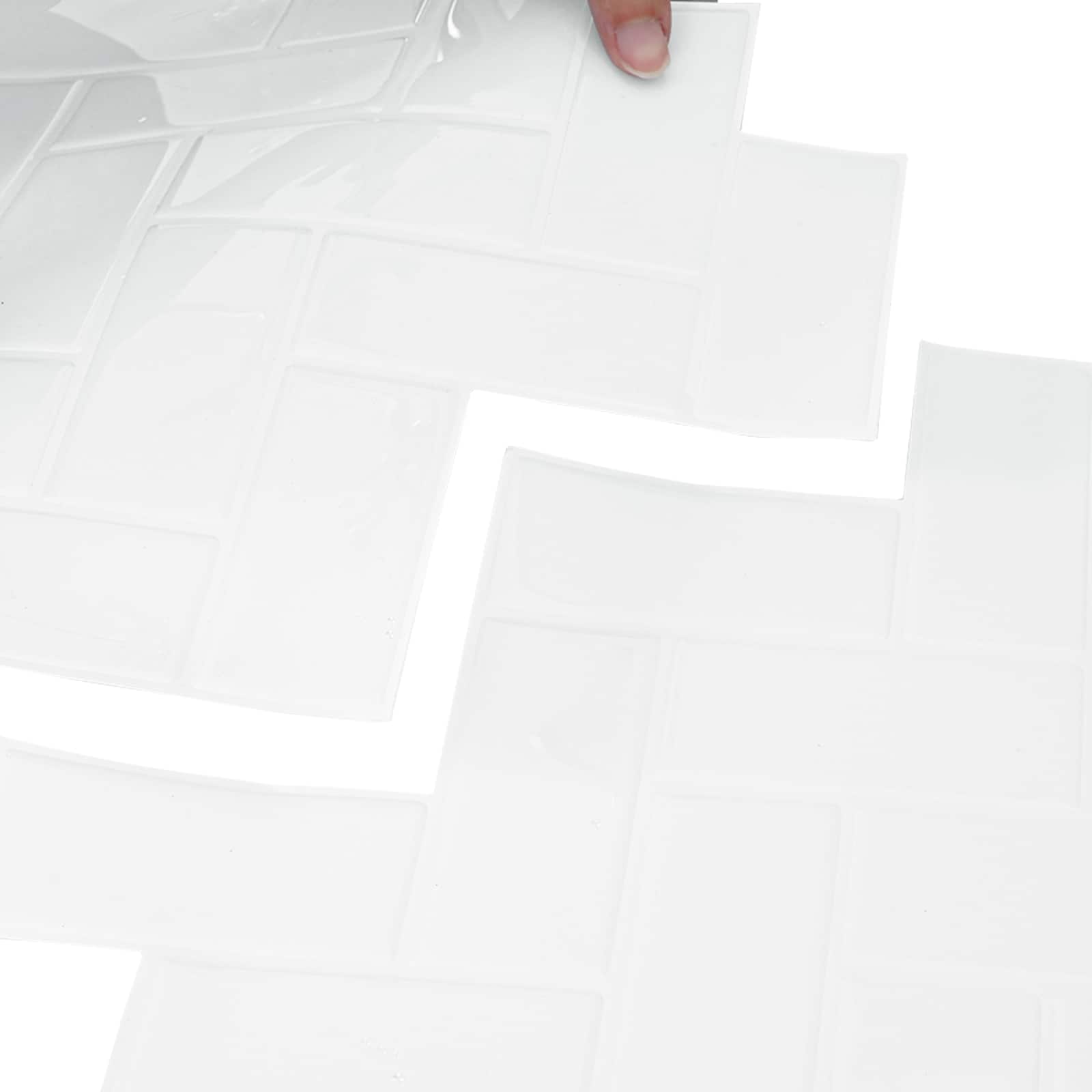 Pločica riblja kost 50 pcs Bijela 30 x 30 cm Poliuretan i PET
