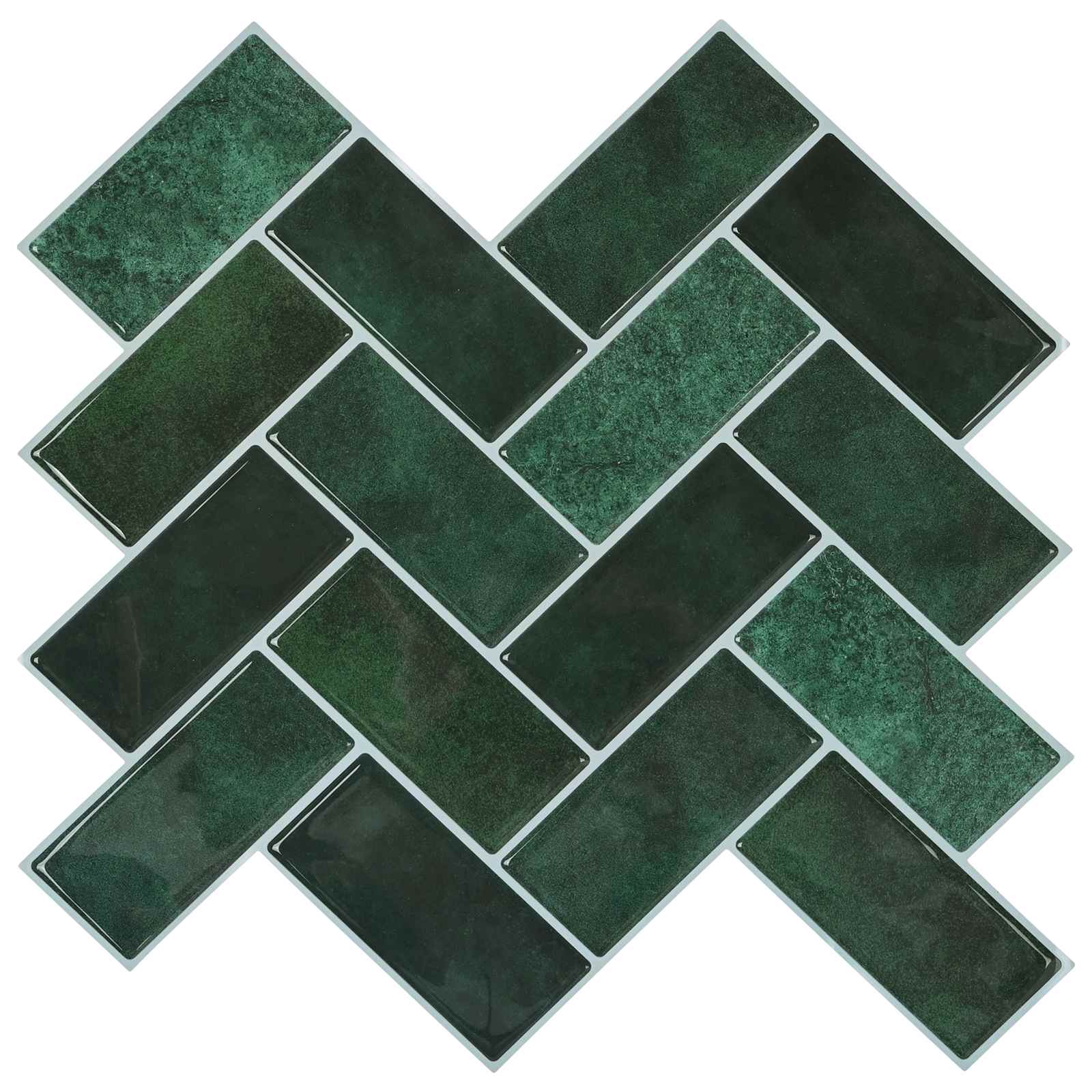 Pločica riblja kost 10 pcs Tamnozelena 30 x 30 cm