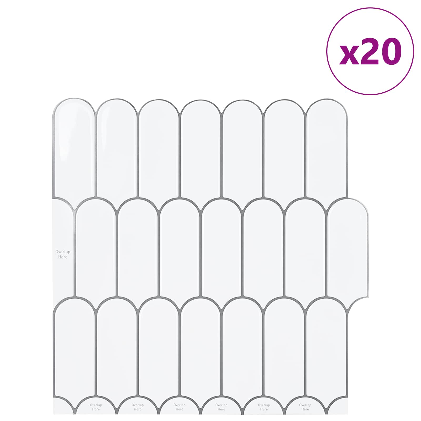 Pernata pločica 20 pcs Bijela siva 30 x 30 cm Poliuretan i PET