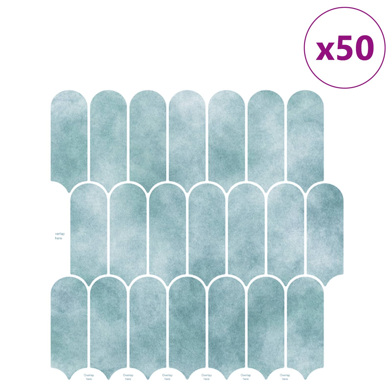 Pernata pločica 50 pcs Zelena 30 x 30 cm Poliuretan i PET
